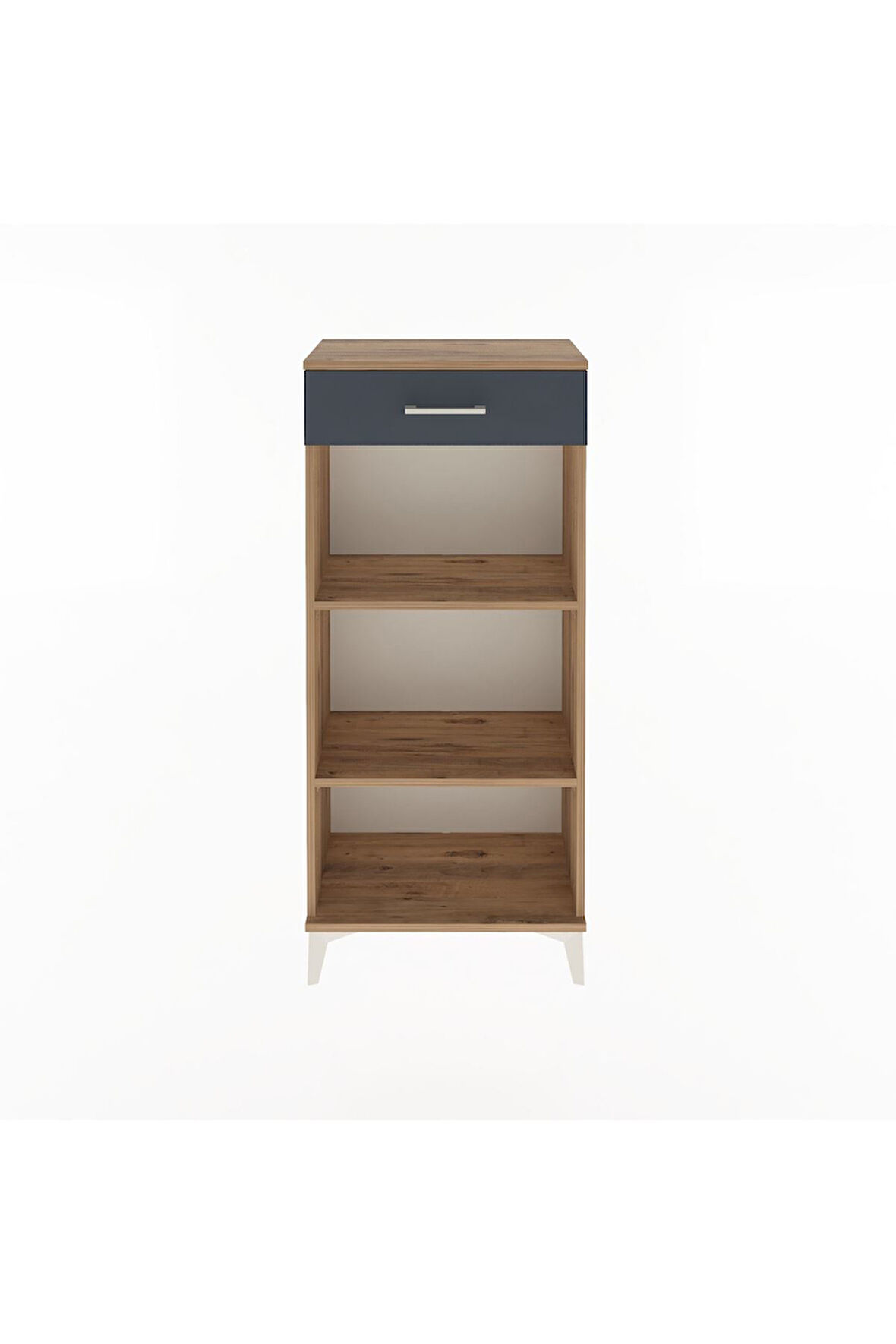 Arges Dolap 2 Raflı Tek Çekmeceli 60x30x134 Çam-Antrasit