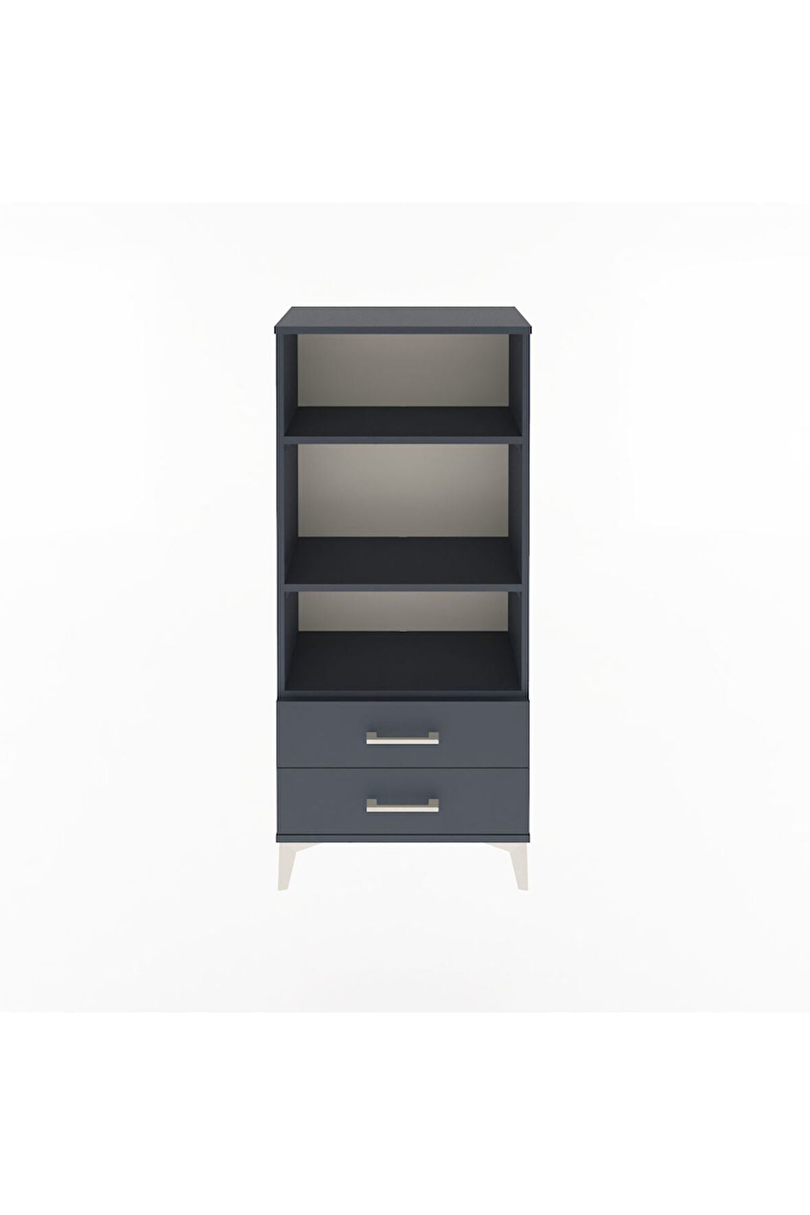 Arges Dolap 3 Raflı 2 Çekmeceli 60x30x134 Antrasit-Antrasit