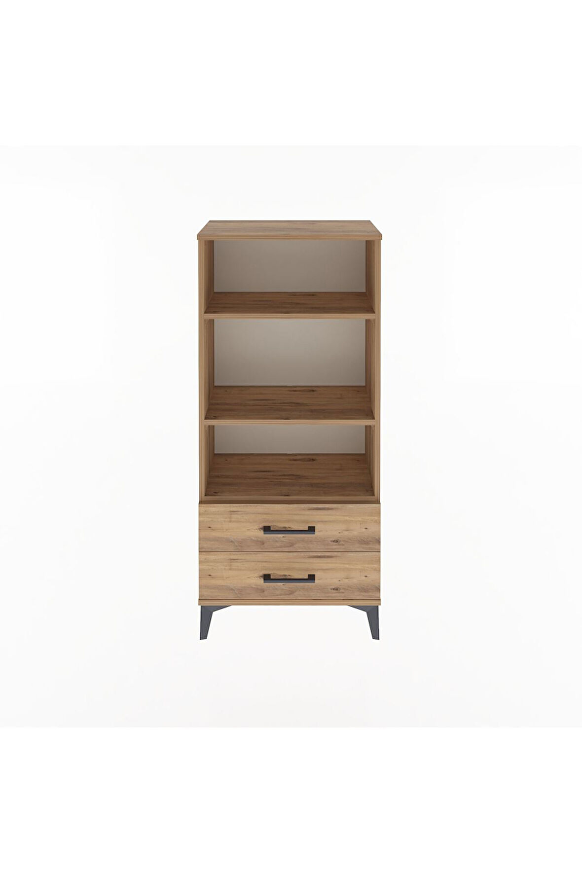 Arges Dolap 3 Raflı 2 Çekmeceli 60x30x134 Çam-Çam