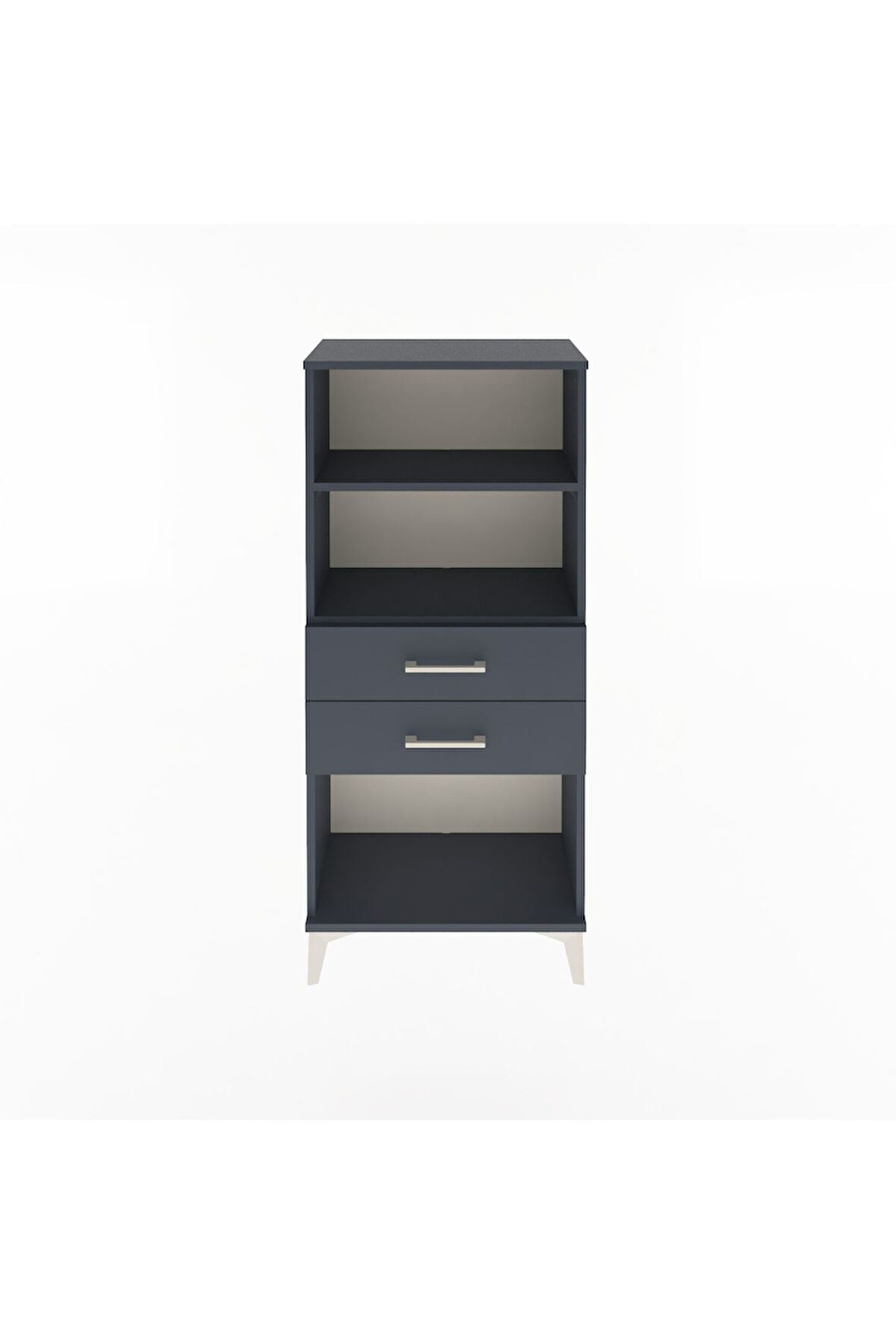 Arges Dolap 2 Raflı 2 Çekmeceli 60x30x134 Antrasit-Antrasit