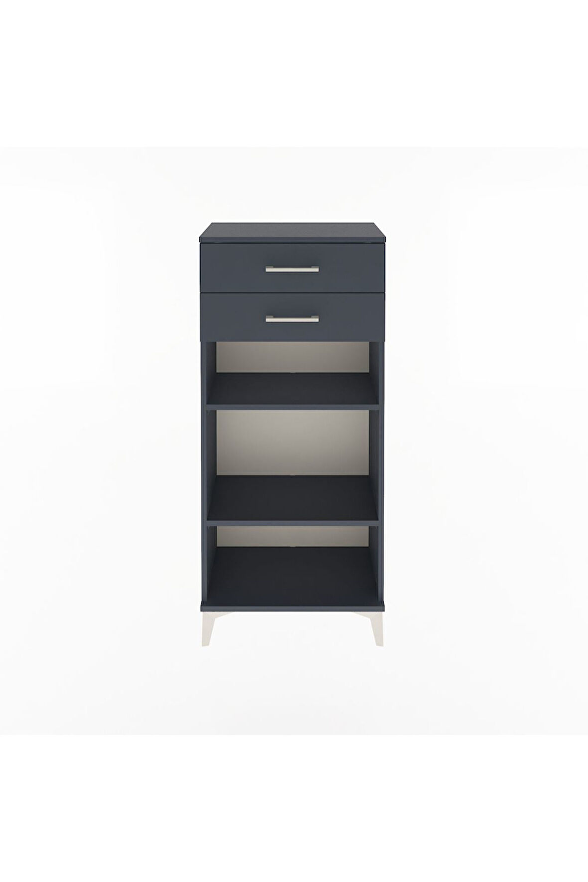 Arges Dolap 2 Raflı 2 Çekmeceli 60x30x134 Antrasit-Antrasit