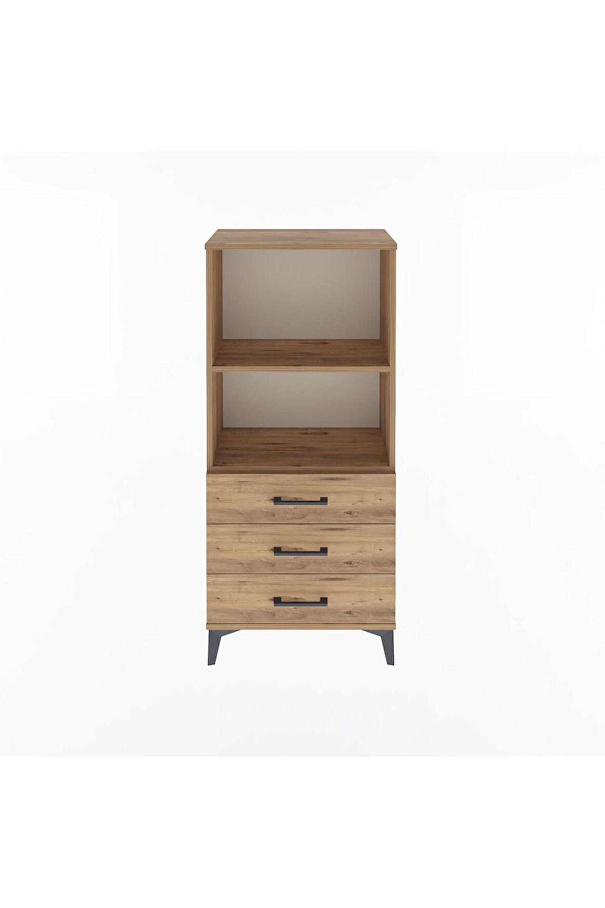 Arges Dolap 2 Raflı 3 Çekmeceli 60x30x134 Çam-Çam