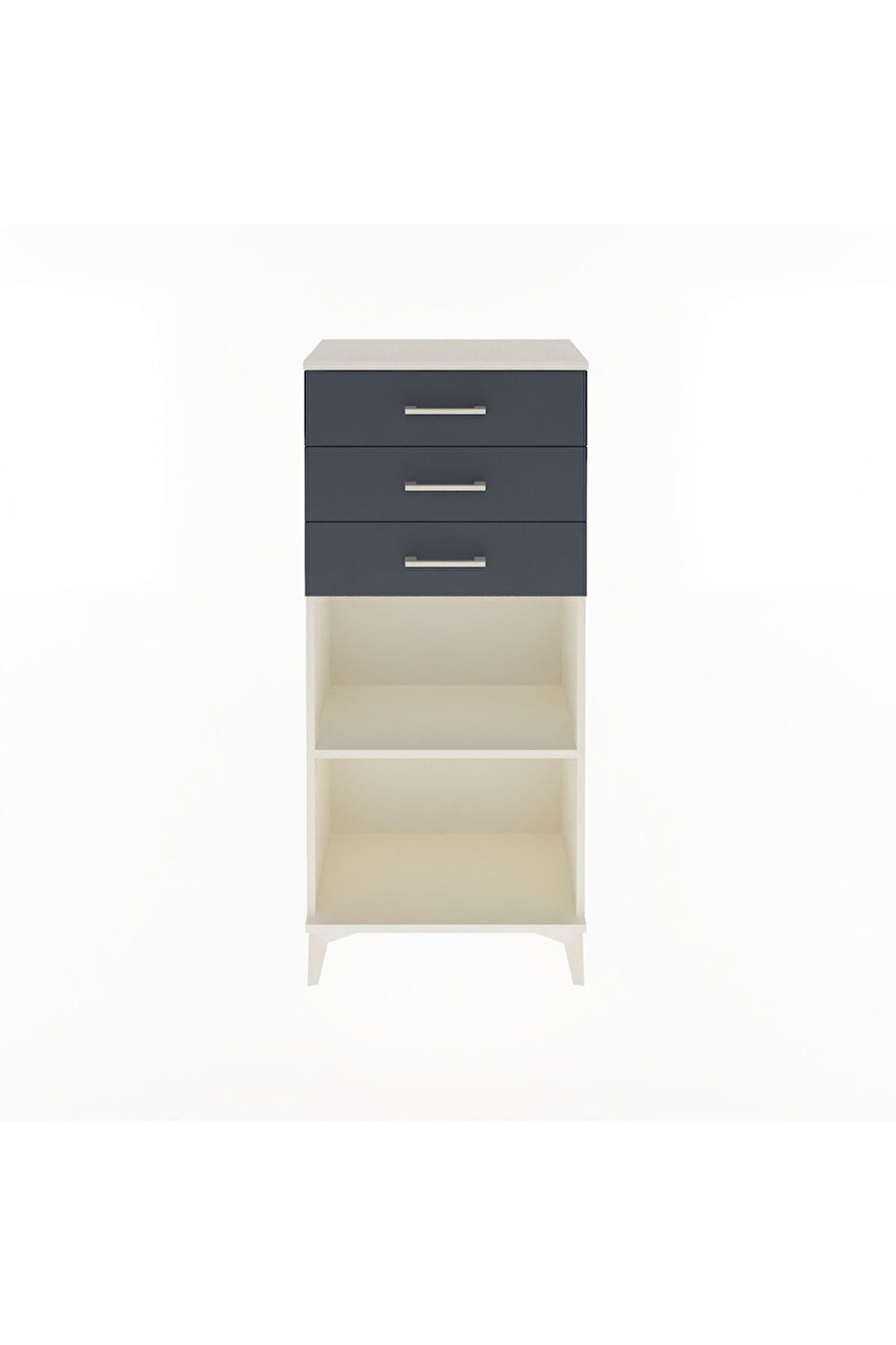 Arges Dolap Tek Raflı 3 Çekmeceli 60x30x134 Aytaşı-Antrasit