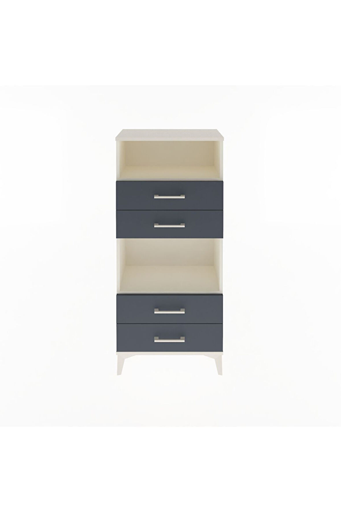 Arges Dolap 2 Raflı 4 Çekmeceli 60x30x134 Aytaşı-Antrasit
