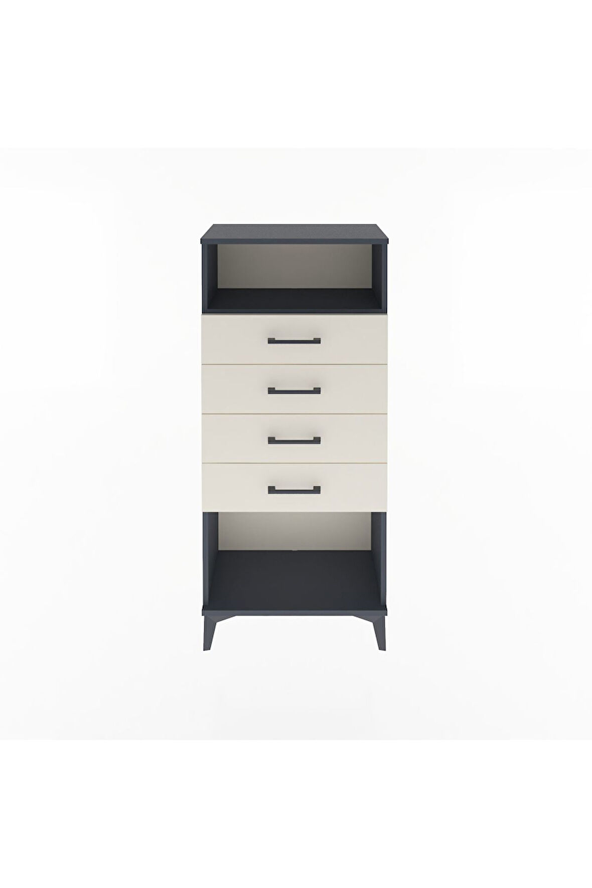 Arges Dolap Tek Raflı 4 Çekmeceli 60x30x134 Antrasit-Aytaşı