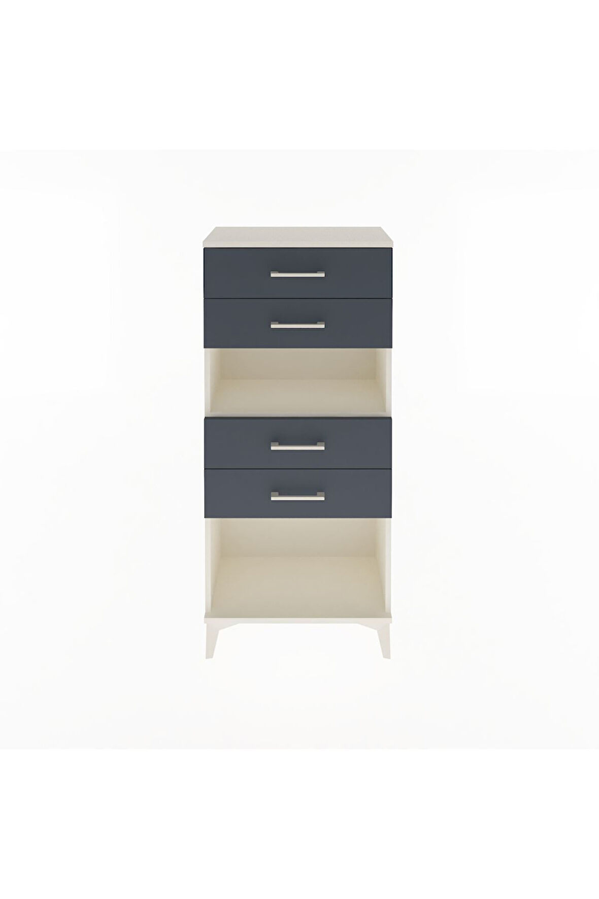 Arges Dolap Tek Raflı 4 Çekmeceli 60x30x134 Aytaşı-Antrasit