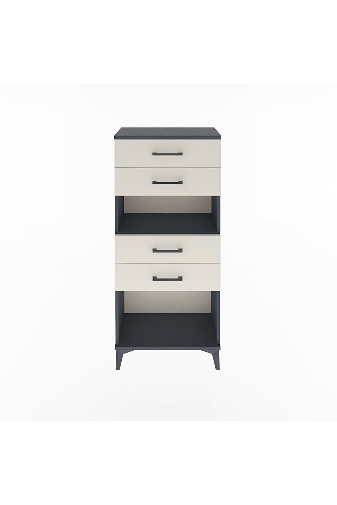 Arges Dolap Tek Raflı 4 Çekmeceli 60x30x134 Antrasit-Aytaşı