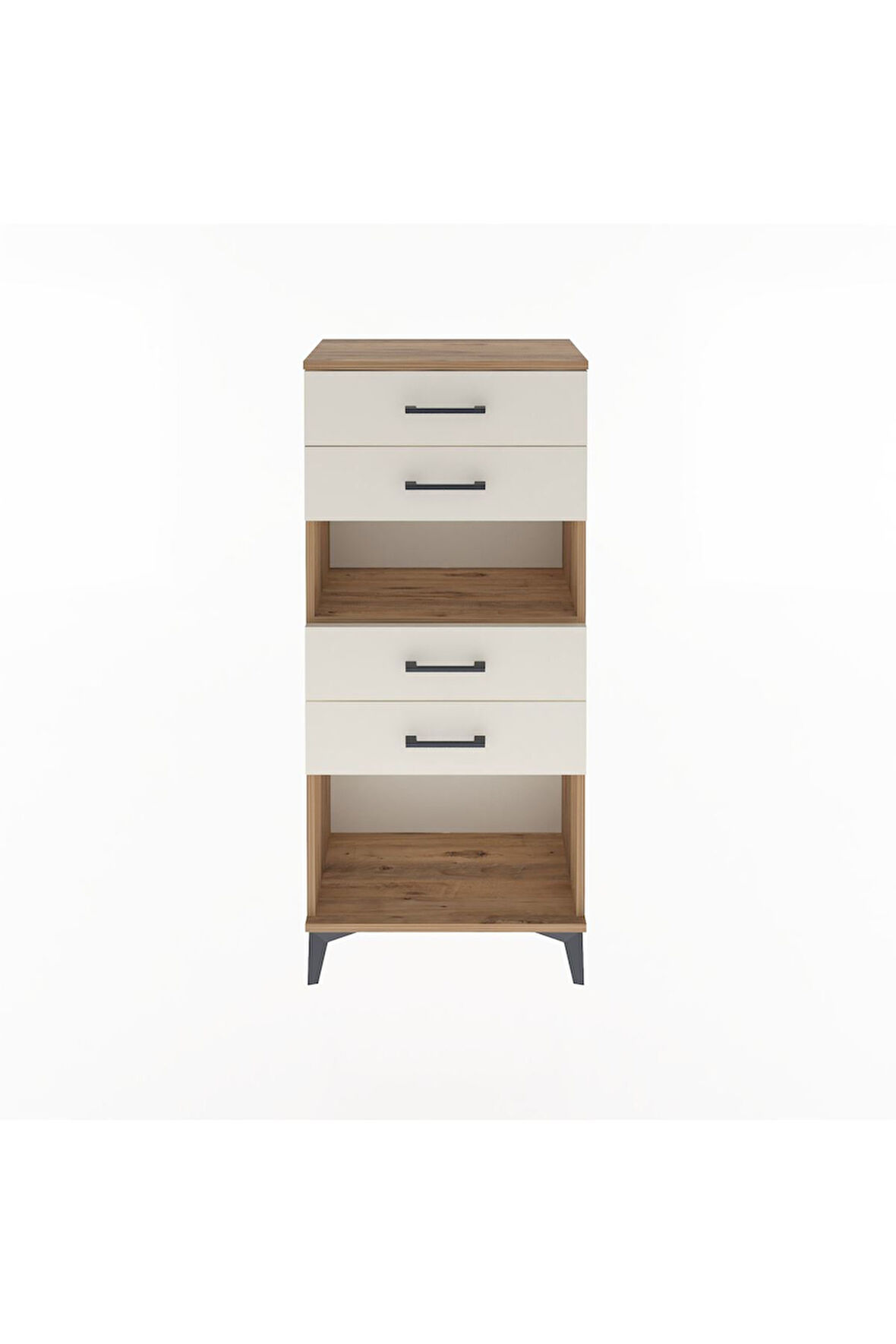 Arges Dolap Tek Raflı 4 Çekmeceli 60x30x134 Çam-Aytaşı