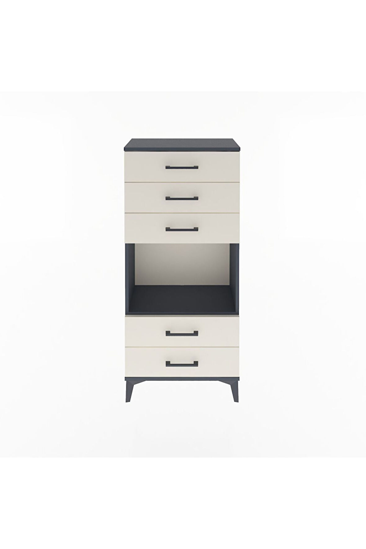 Arges Dolap Tek Raflı 5 Çekmeceli 60x30x134 Antrasit-Aytaşı