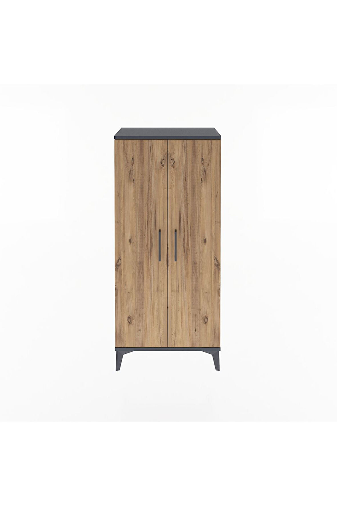 Arges Dolap 2 Raflı 2 Kapaklı 60x30x134 Antrasit-Çam