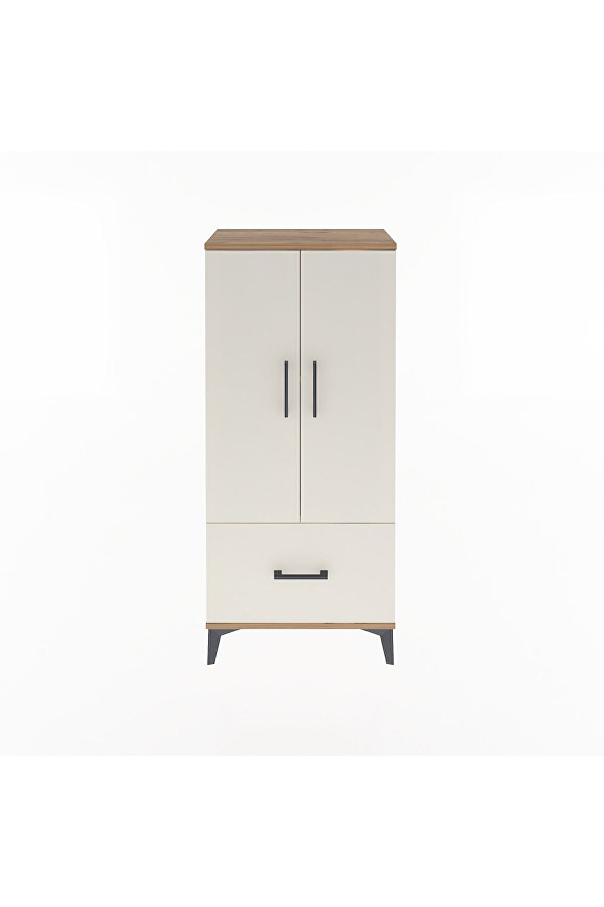 Arges Dolap 2 Raflı Tek Çekmeceli 2 Kapaklı 60x30x134 Çam-Aytaşı