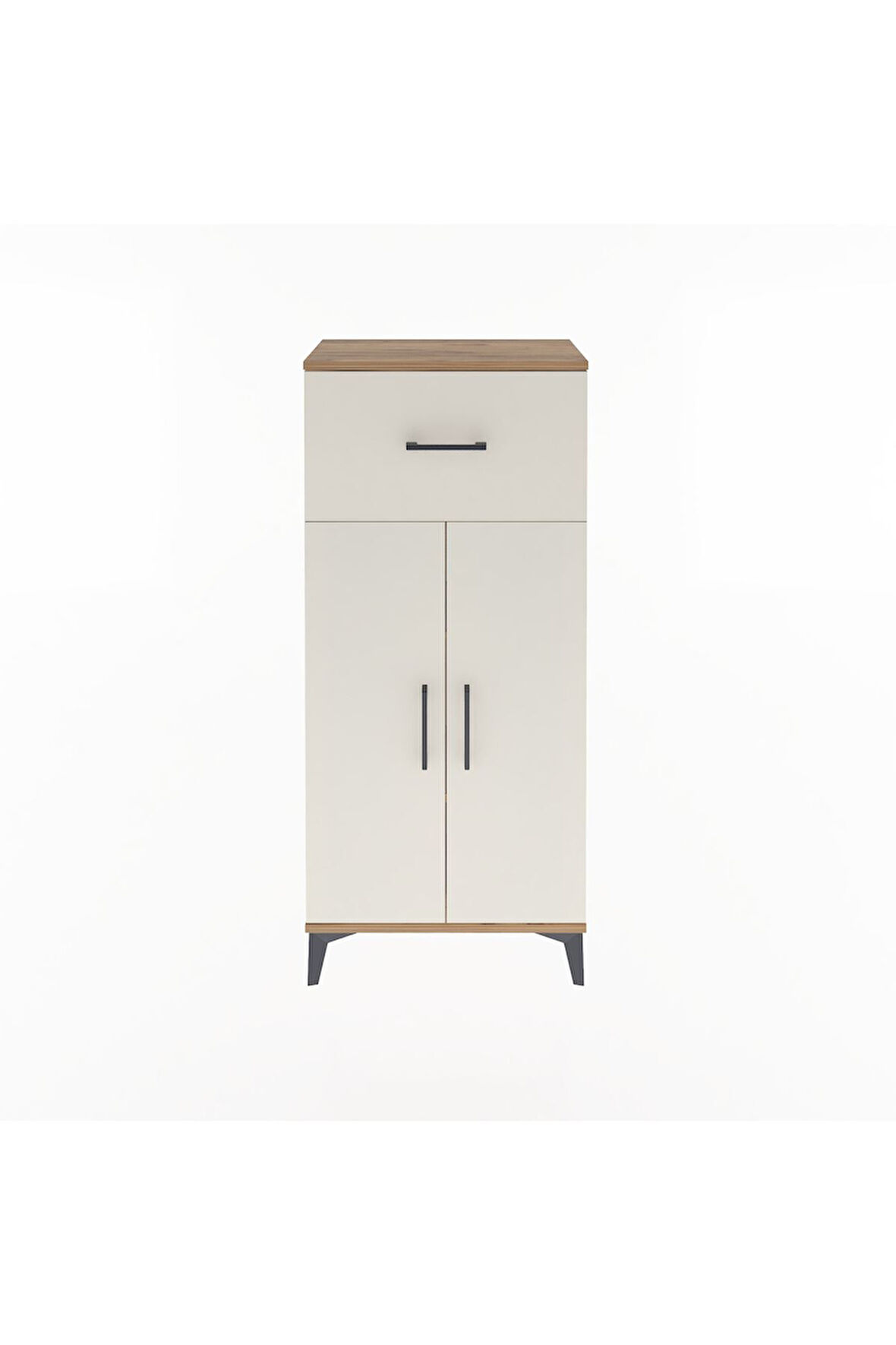 Arges Dolap 2 Raflı Tek Çekmeceli 2 Kapaklı 60x30x134 Çam-Aytaşı