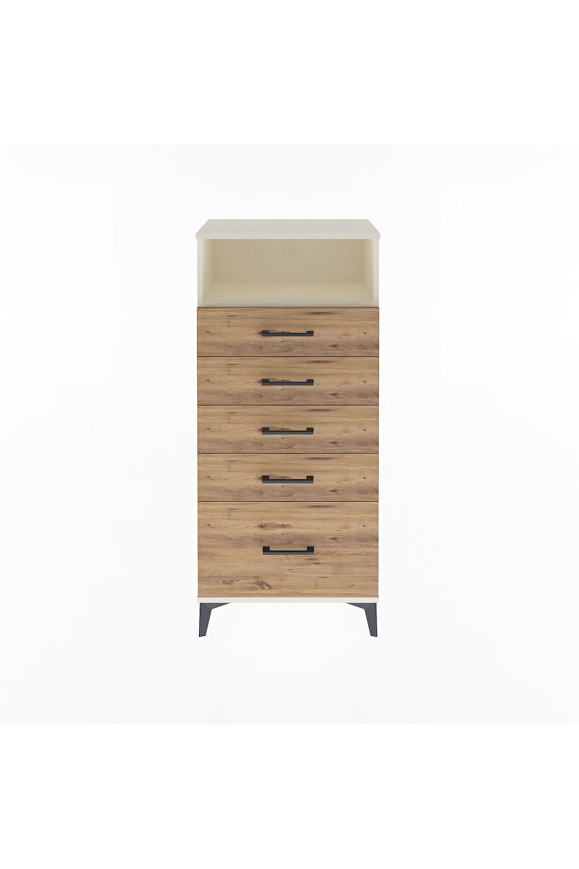 Arges Dolap Tek Raflı 5 Çekmeceli 60x30x134 Aytaşı-Çam