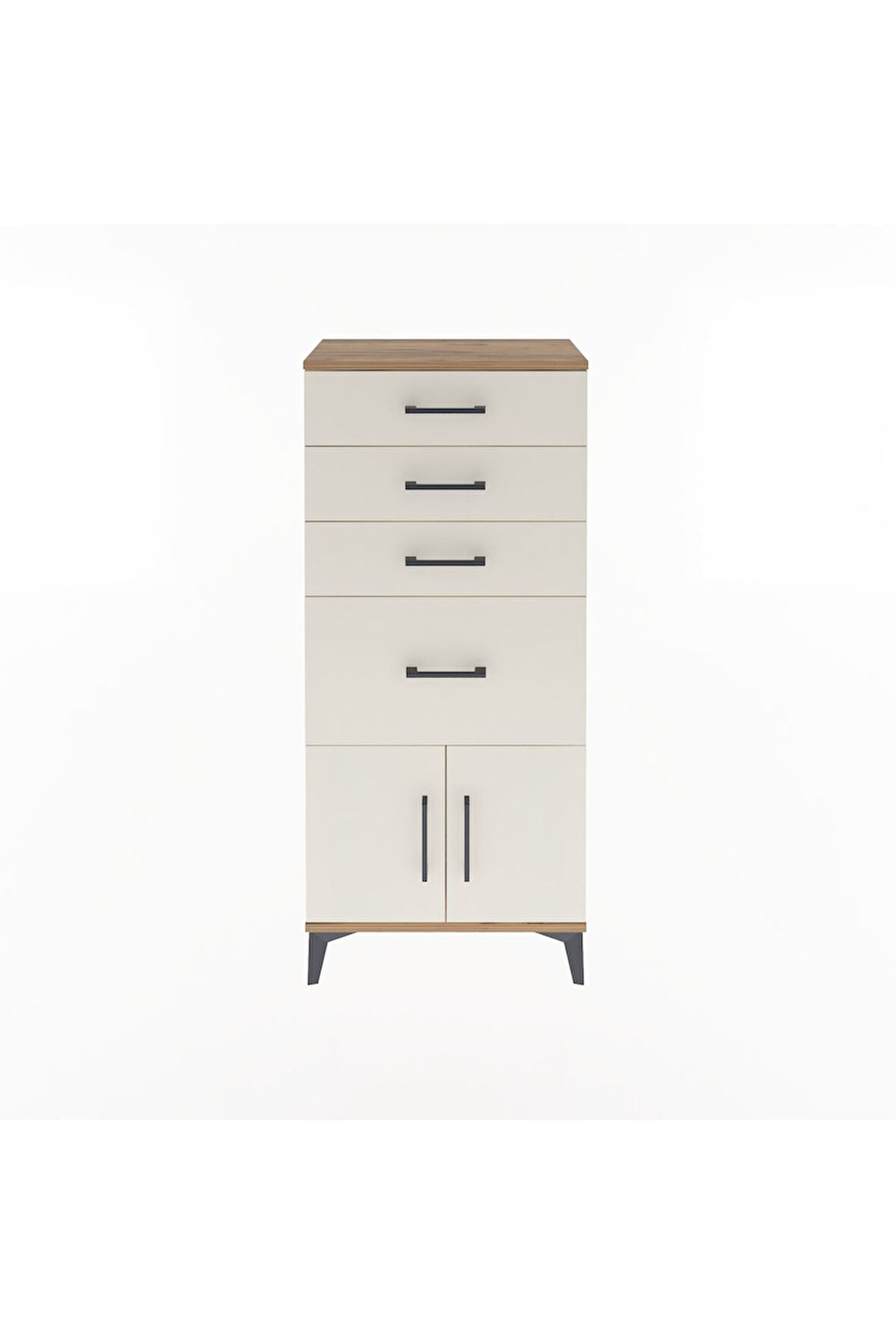 Arges Dolap 4 Çekmeceli 2 Kapaklı 60x30x134 Çam-Aytaşı