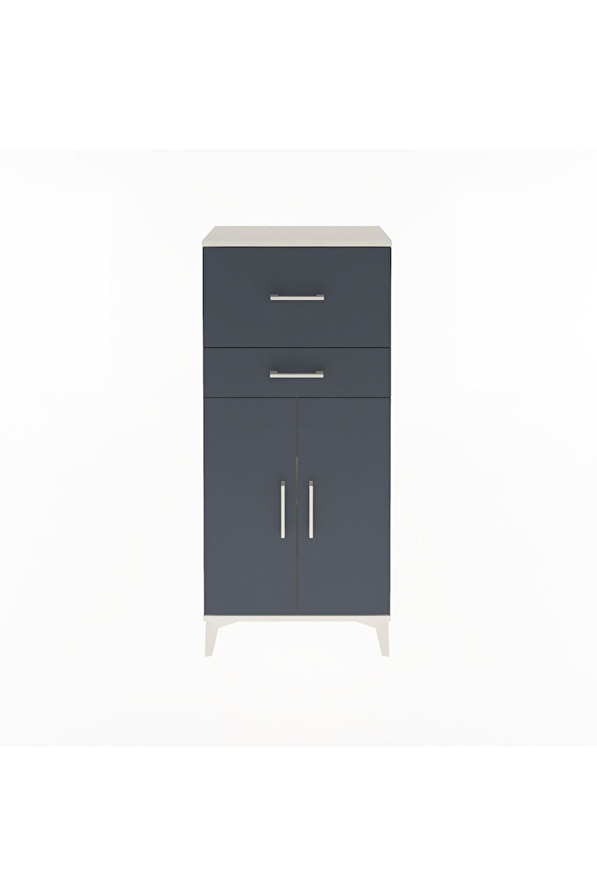 Arges Dolap Tek Raflı 2 Çekmeceli 2 Kapaklı 60x30x134 Aytaşı-Antrasit