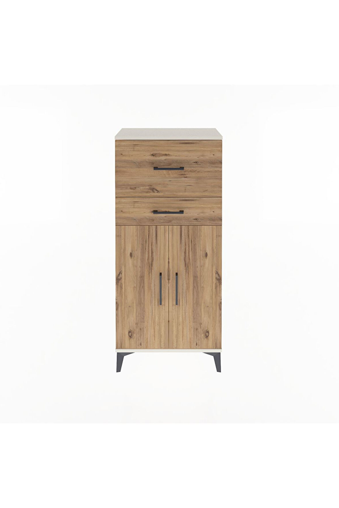 Arges Dolap Tek Raflı 2 Çekmeceli 2 Kapaklı 60x30x134 Aytaşı-Çam