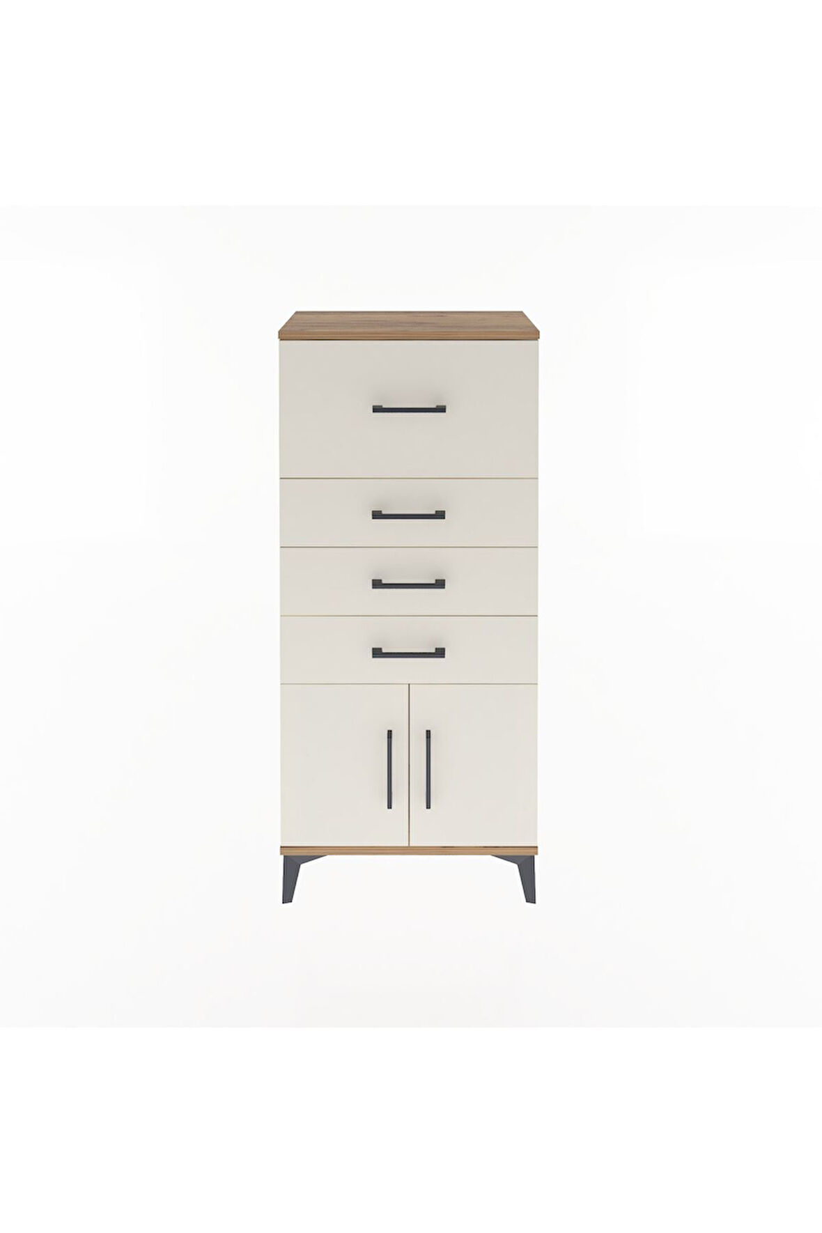 Arges Dolap 4 Çekmeceli 2 Kapaklı 60x30x134 Çam-Aytaşı