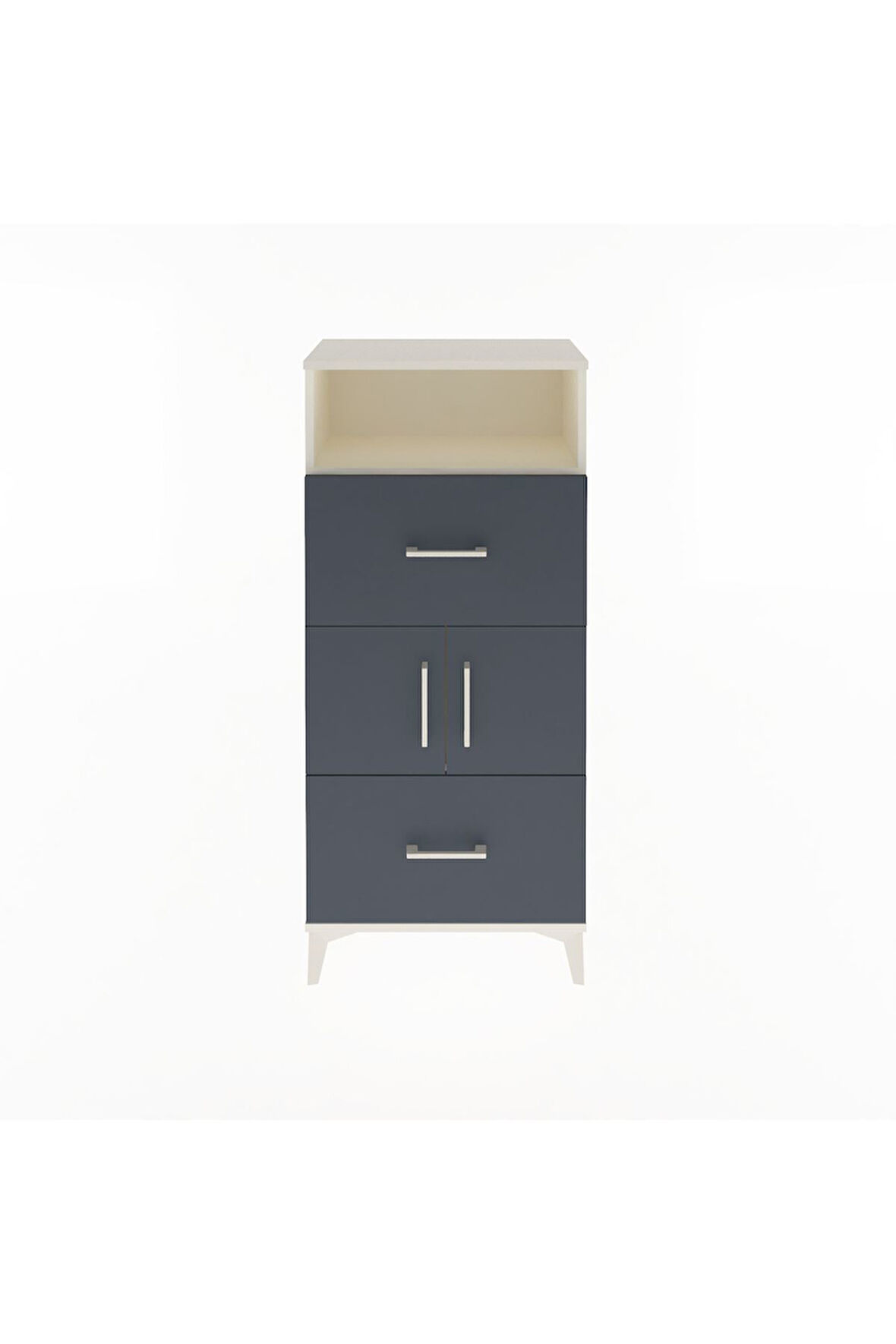 Arges Dolap 2 Raflı 2 Çekmeceli 2 Kapaklı 60x30x134 Aytaşı-Antrasit