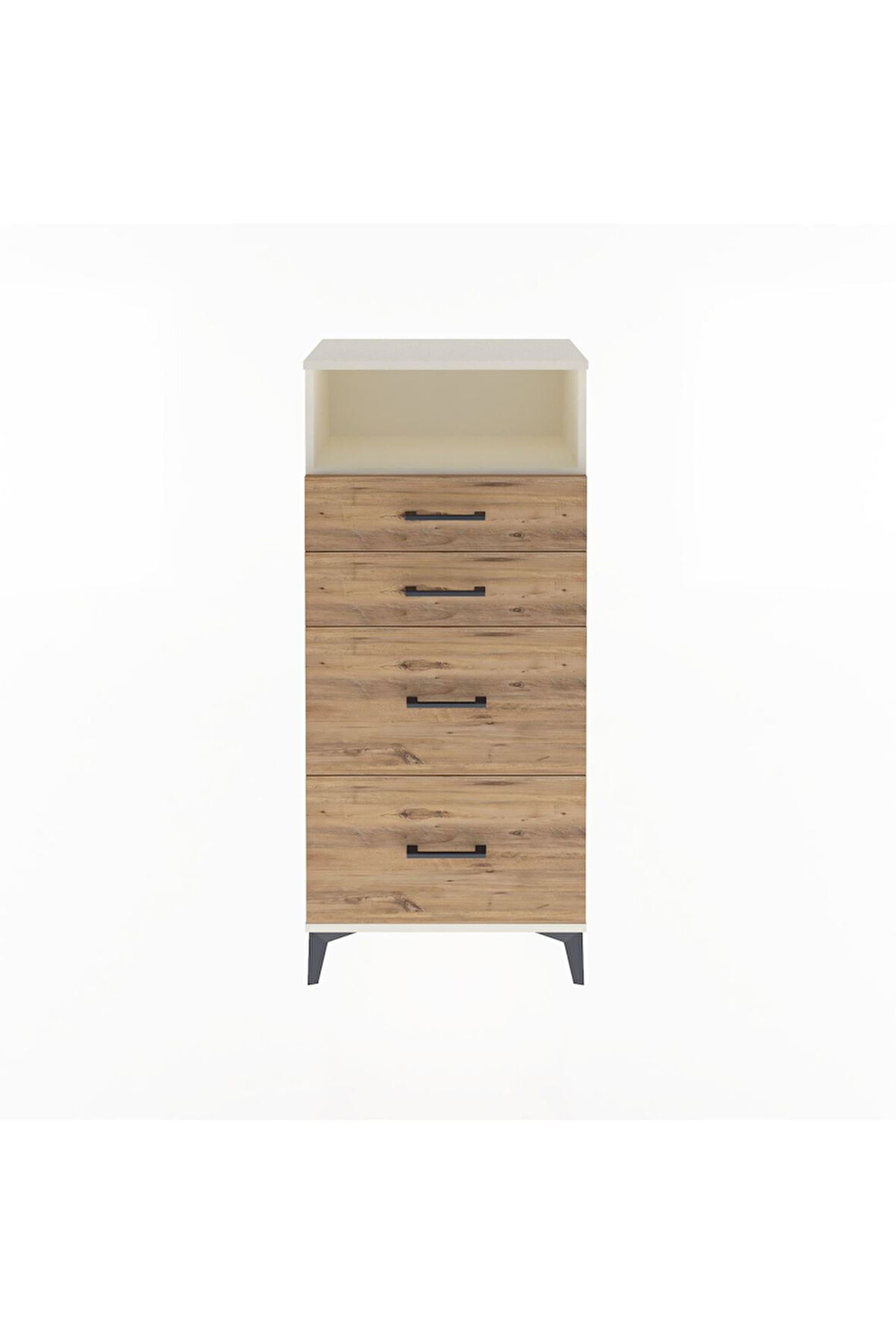 Arges Dolap Tek Raflı 4 Çekmeceli 60x30x134 Aytaşı-Çam