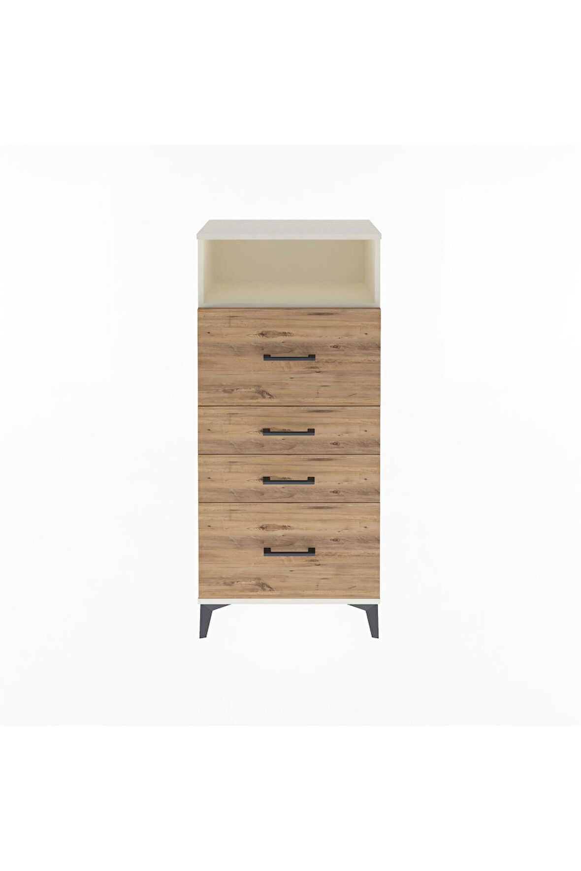 Arges Dolap Tek Raflı 4 Çekmeceli 60x30x134 Aytaşı-Çam