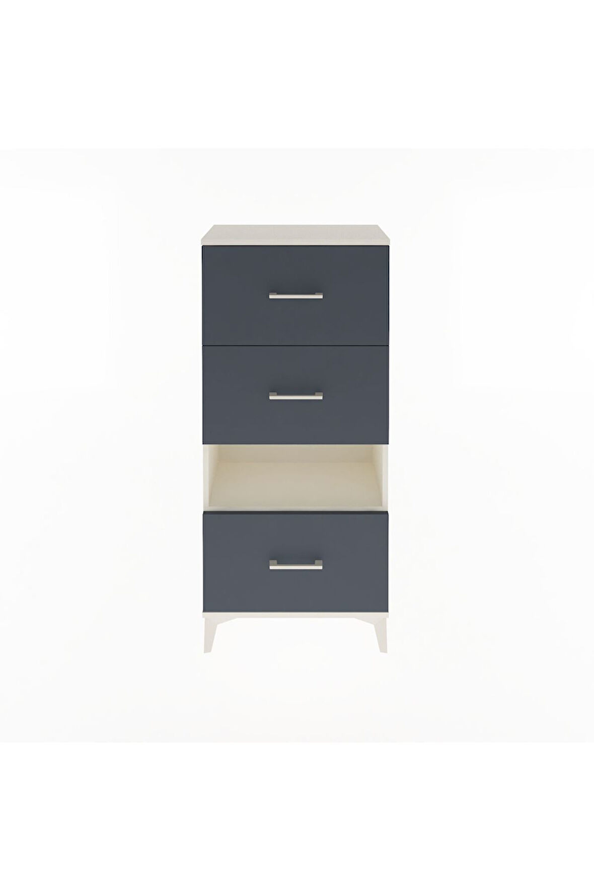 Arges Dolap Tek Raflı 3 Çekmeceli 60x30x134 Aytaşı-Antrasit