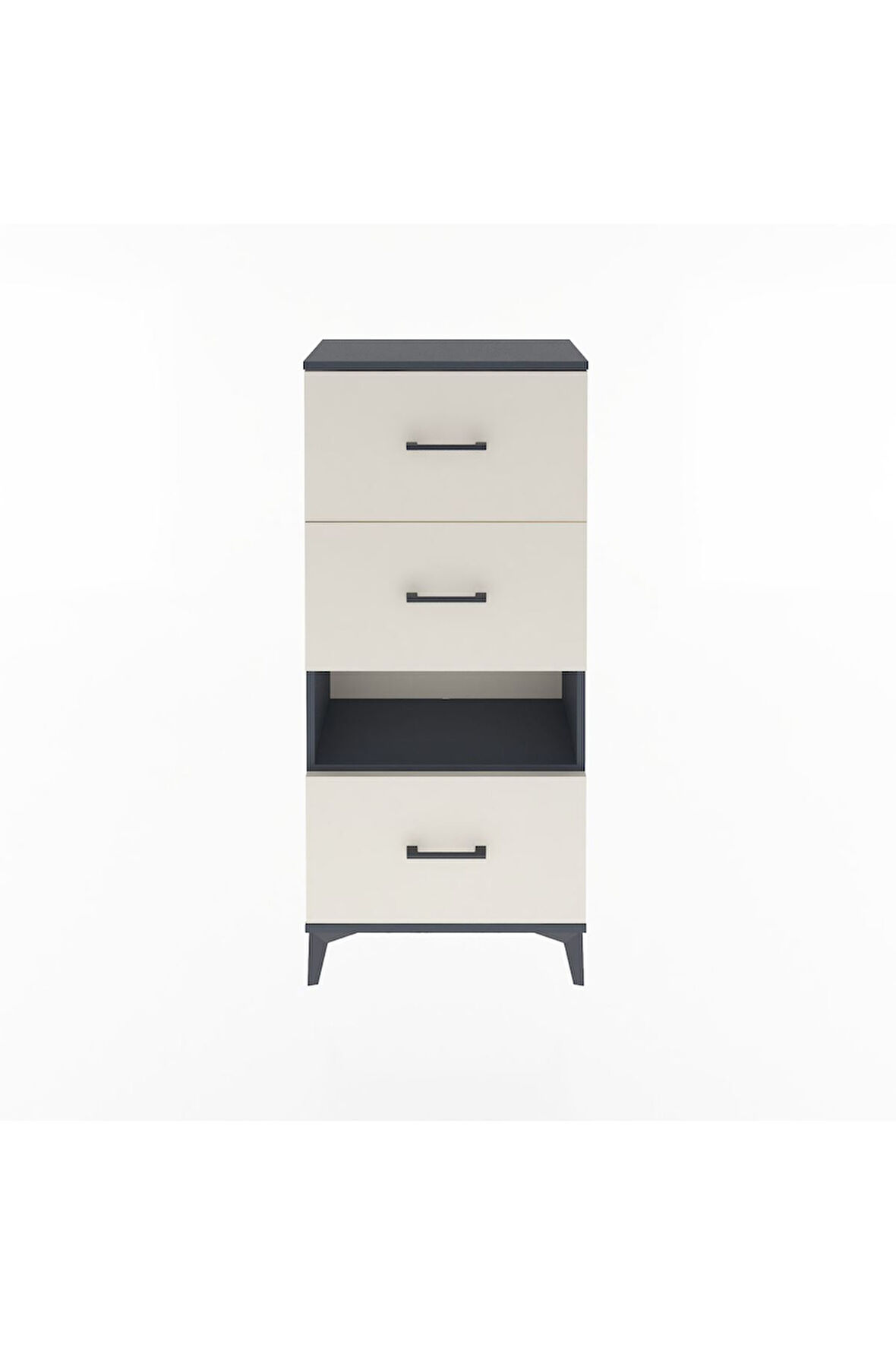 Arges Dolap Tek Raflı 3 Çekmeceli 60x30x134 Antrasit-Aytaşı