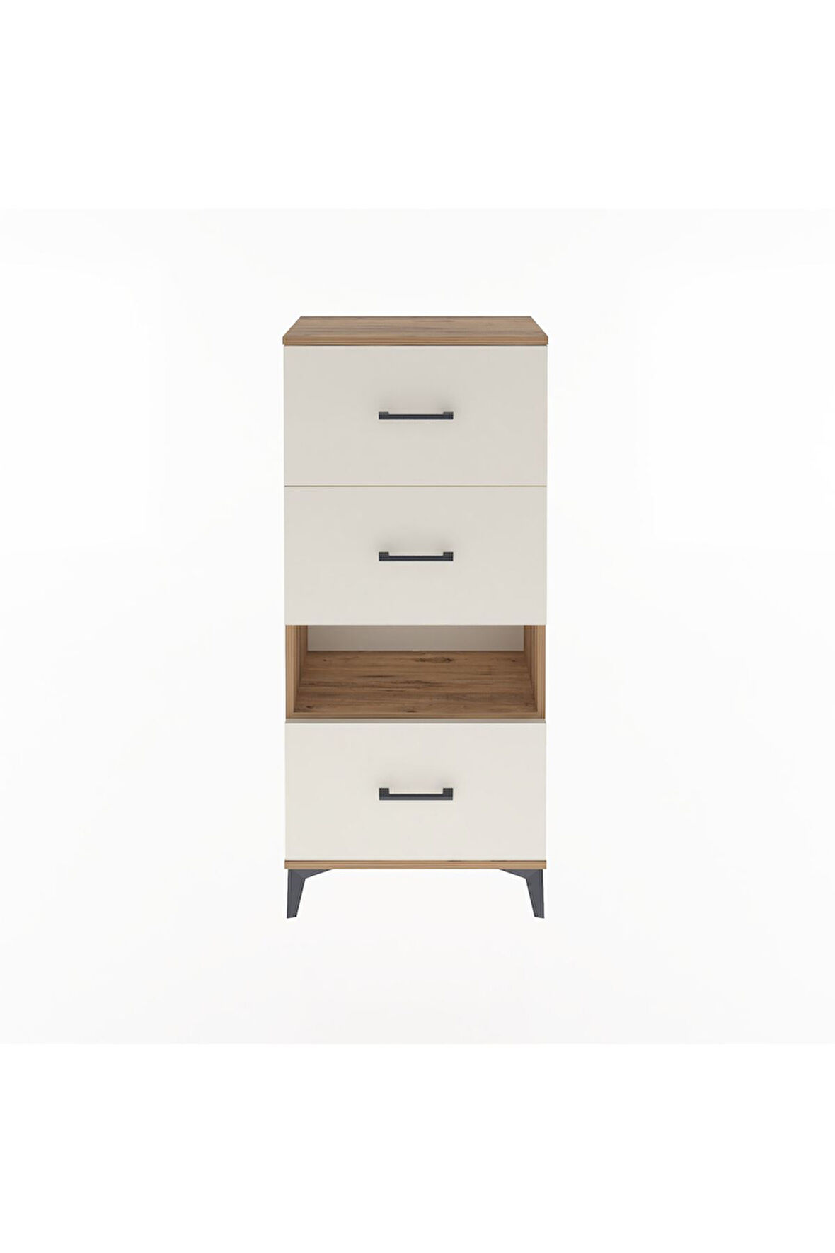 Arges Dolap Tek Raflı 3 Çekmeceli 60x30x134 Çam-Aytaşı