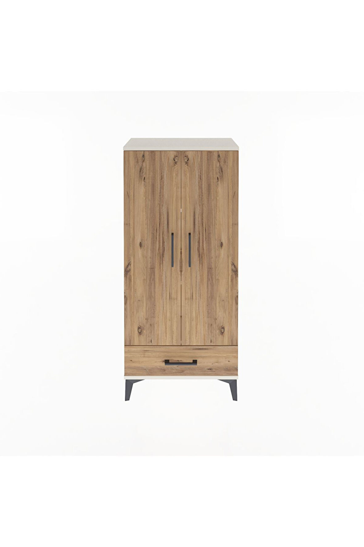 Arges Dolap 3 Raflı Tek Çekmeceli 2 Kapaklı 60x30x134 Aytaşı-Çam