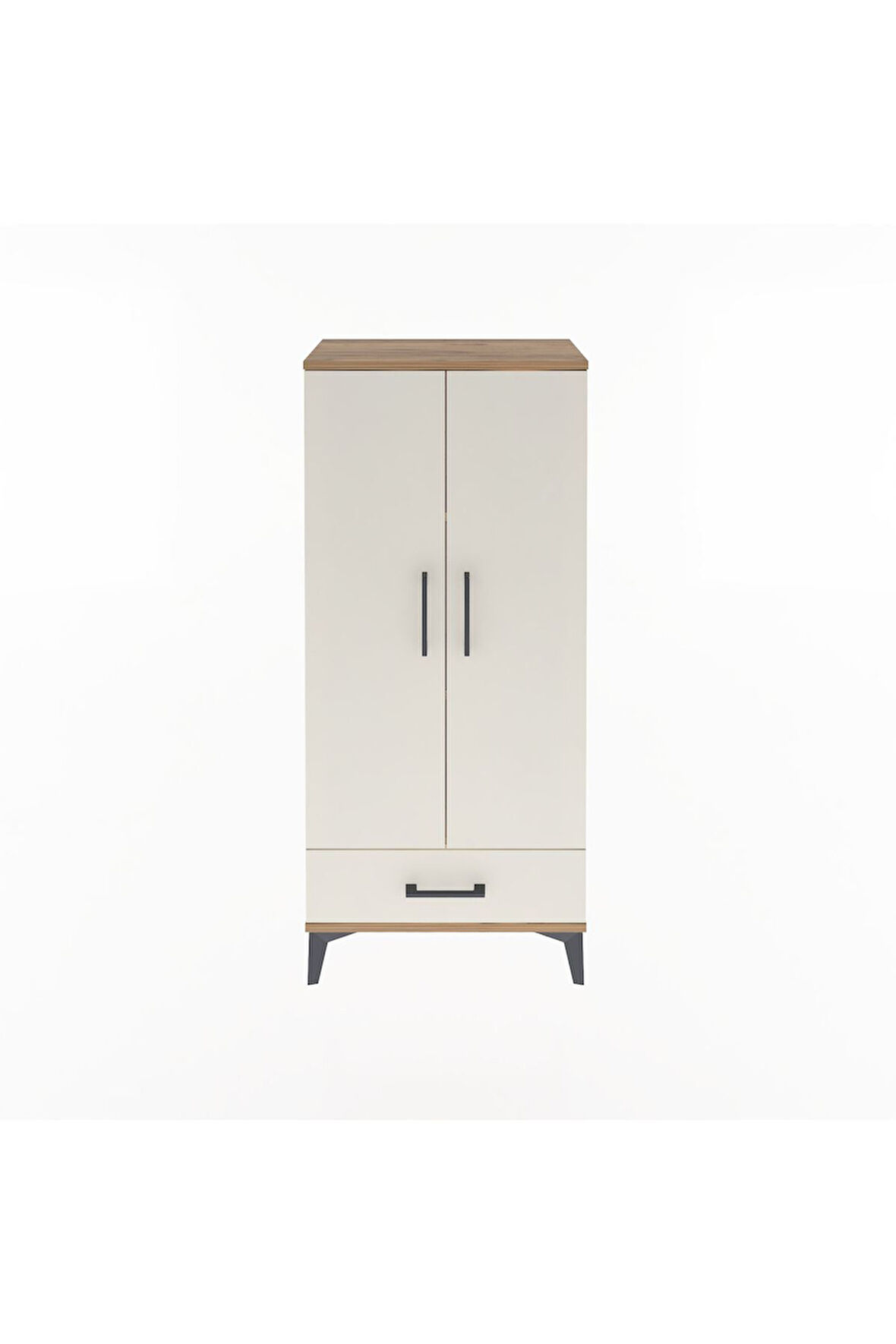 Arges Dolap 3 Raflı Tek Çekmeceli 2 Kapaklı 60x30x134 Çam-Aytaşı