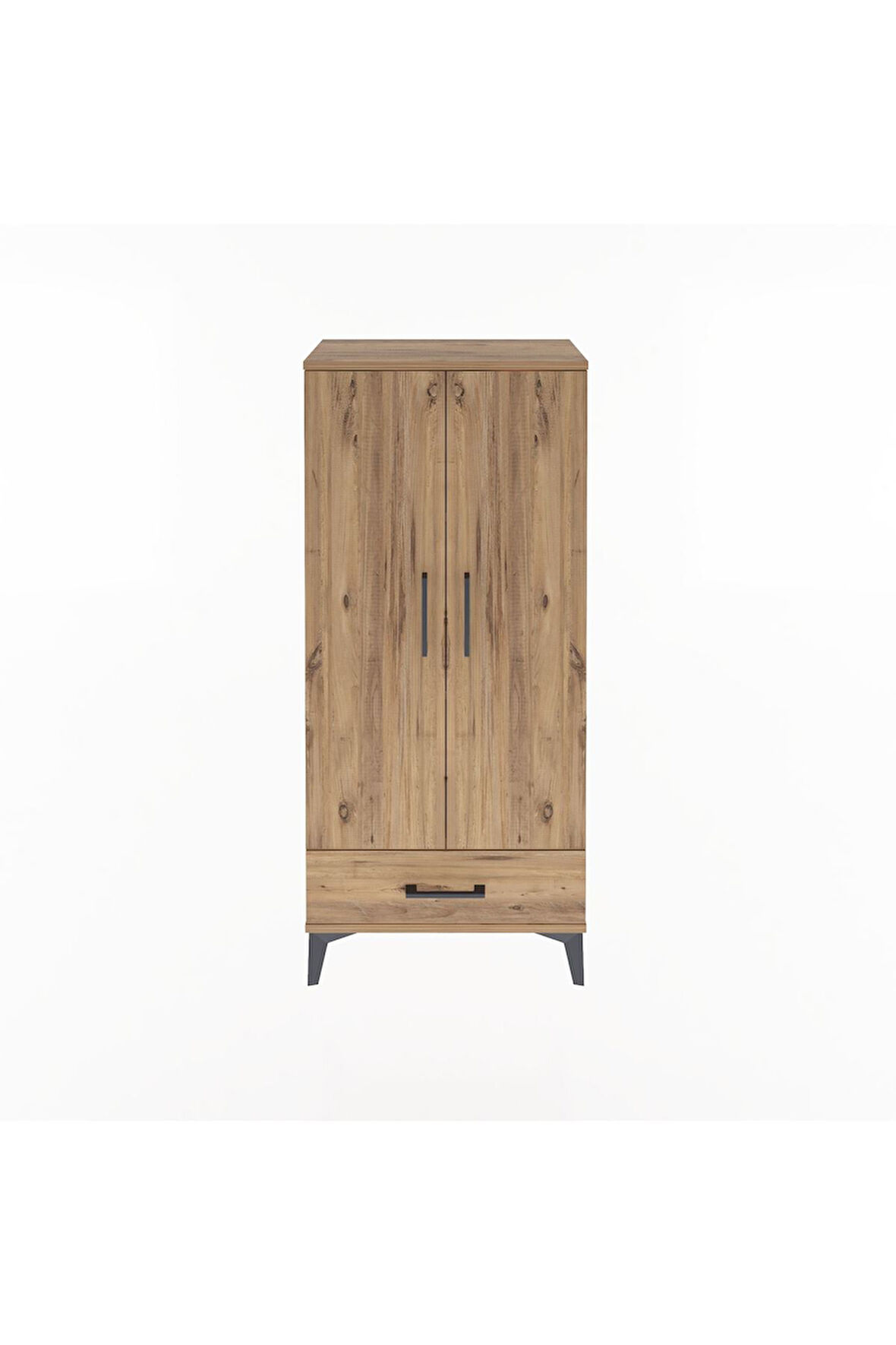 Arges Dolap 3 Raflı Tek Çekmeceli 2 Kapaklı 60x30x134 Çam-Çam