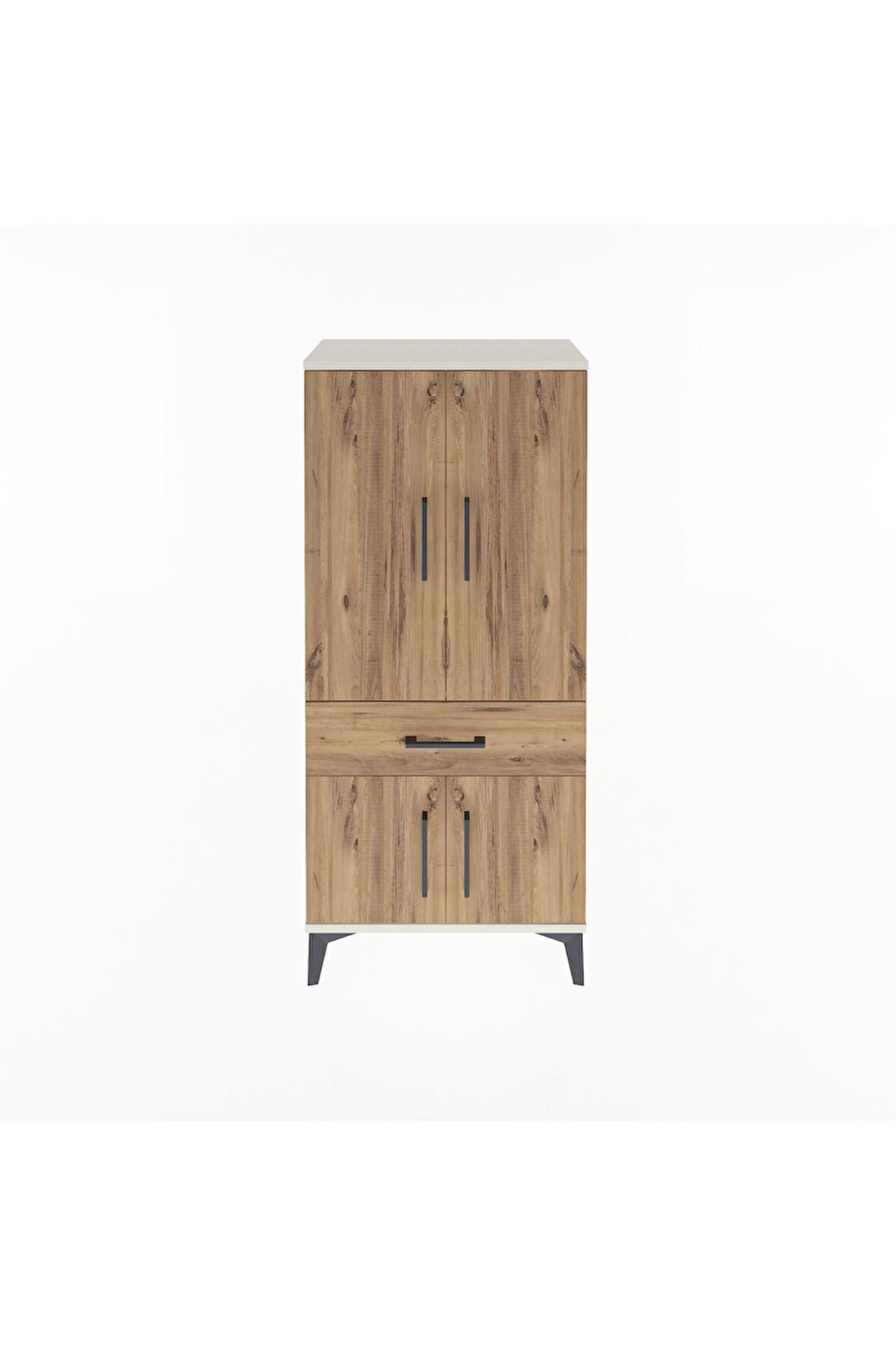 Arges Dolap 2 Raflı Tek Çekmeceli 4 Kapaklı 60x30x134 Aytaşı-Çam