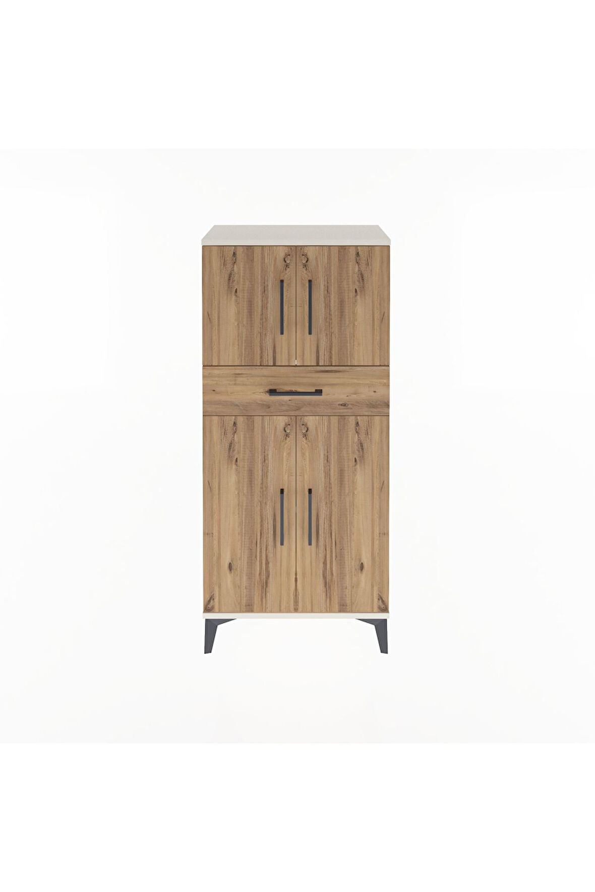 Arges Dolap 2 Raflı Tek Çekmeceli 4 Kapaklı 60x30x134 Aytaşı-Çam