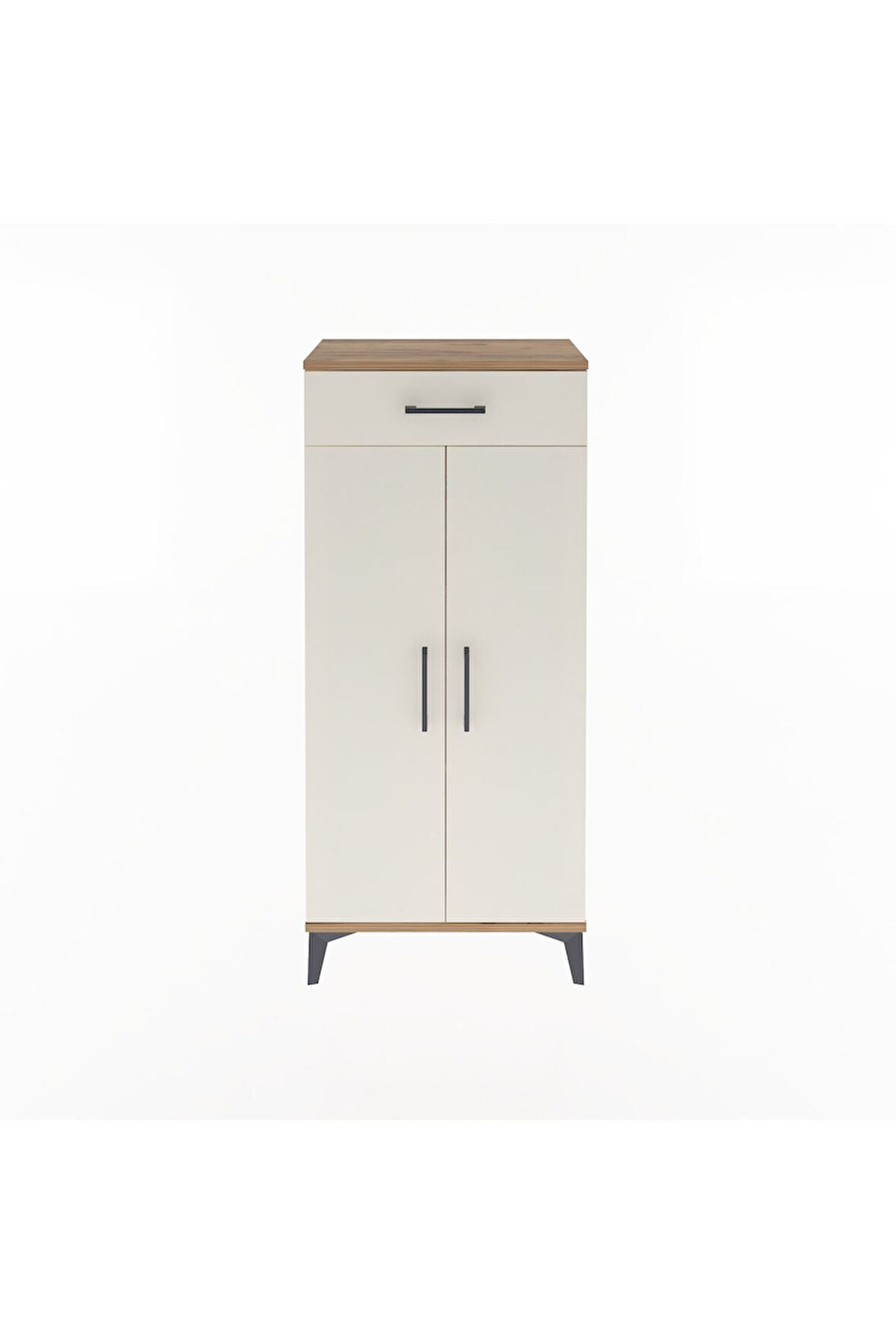 Arges Dolap 2 Raflı Tek Çekmeceli 2 Kapaklı 60x30x134 Çam-Aytaşı