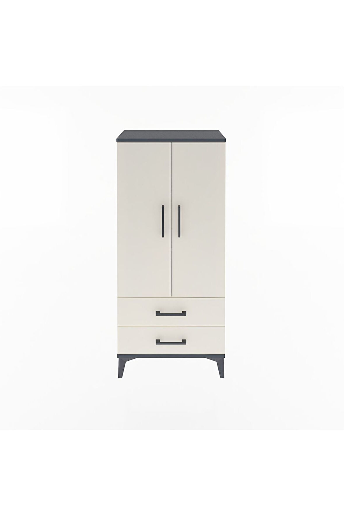 Arges Dolap 3 Raflı 2 Çekmeceli 2 Kapaklı 60x30x134 Antrasit-Aytaşı