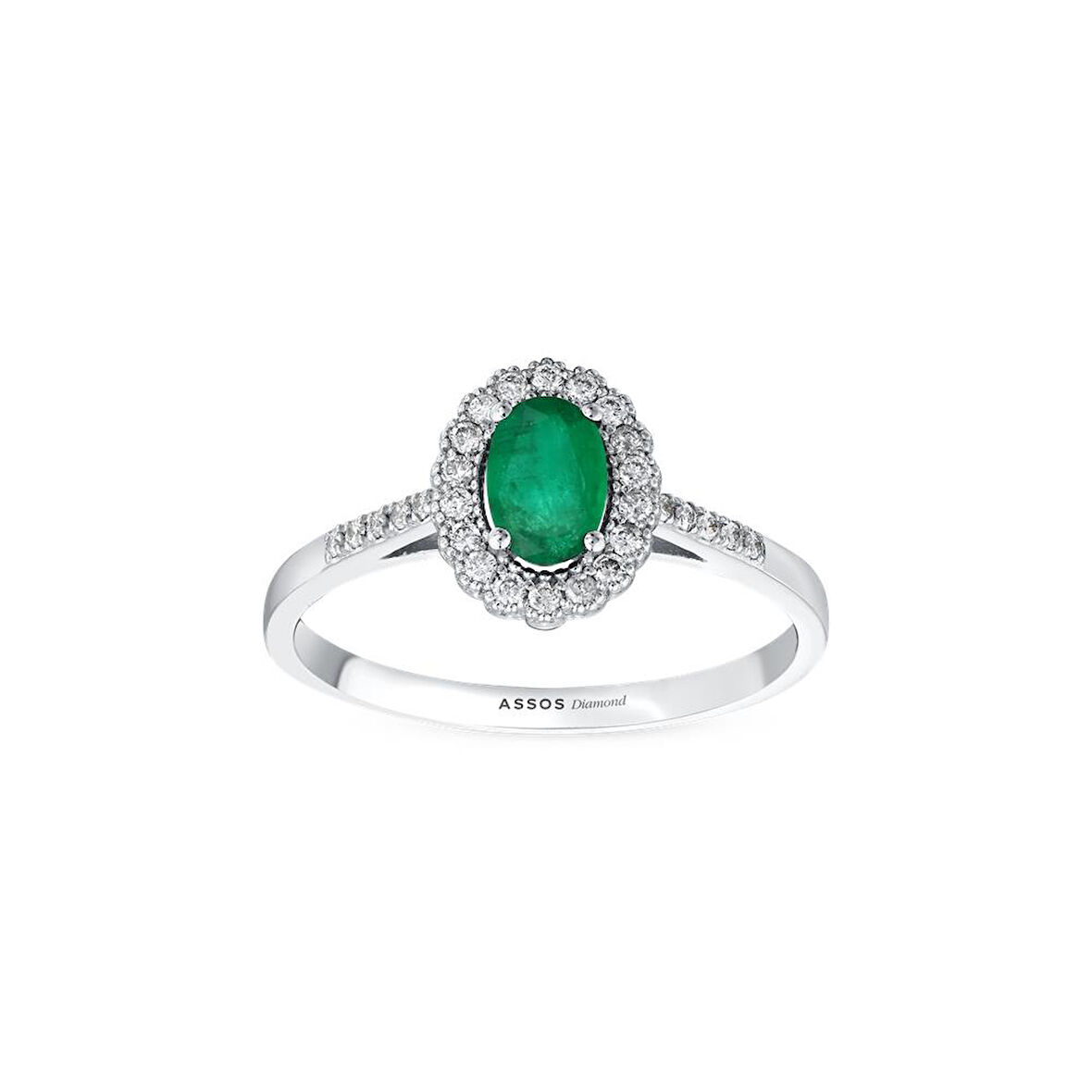 0.17 Karat Zümrüt Taşlı Pırlanta Fantezi Yüzük