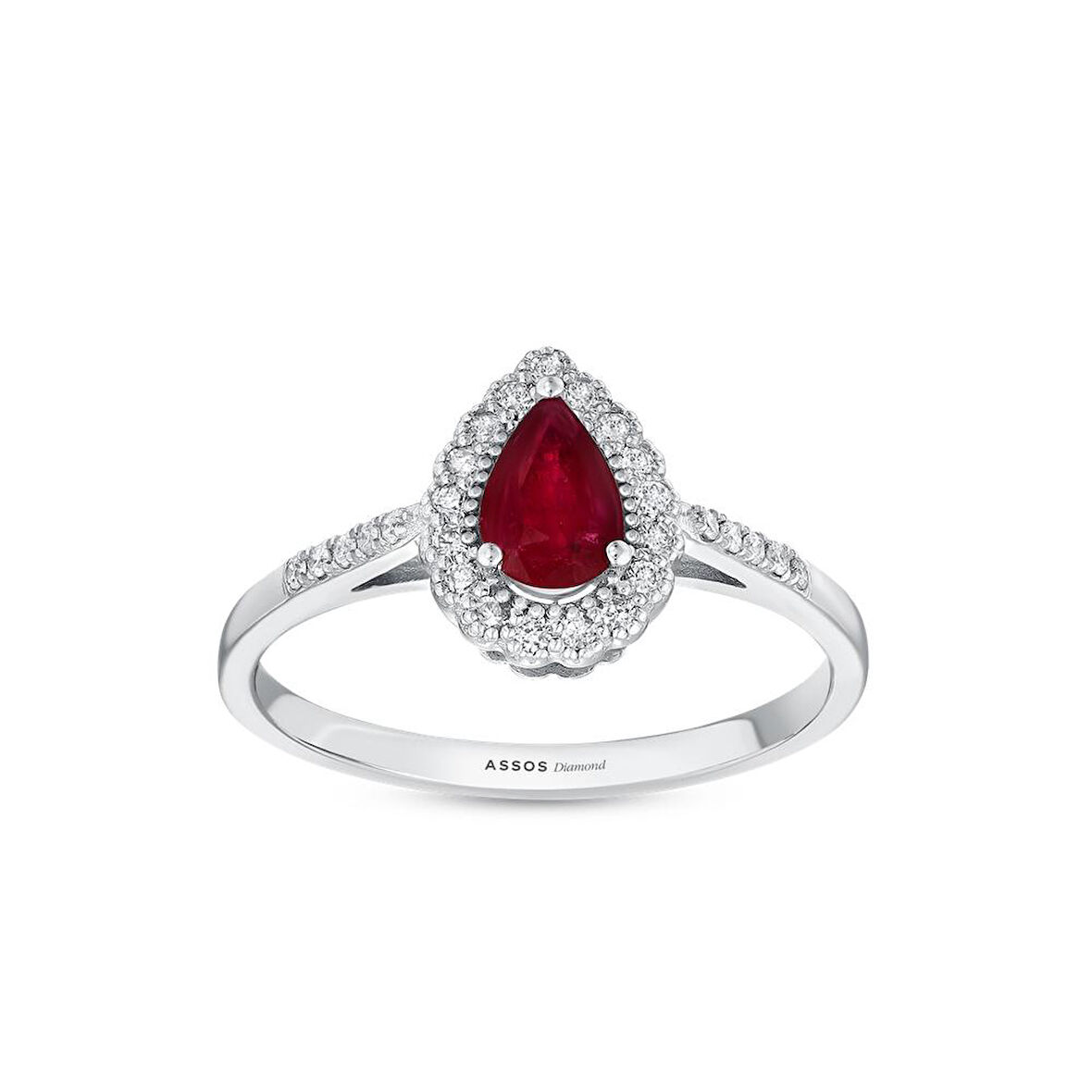 0.14 Karat Yakut Taşlı Pırlanta Yüzük