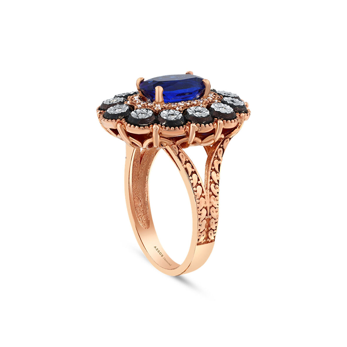 0.16 Karat Safir Taşlı Elmas Yüzük