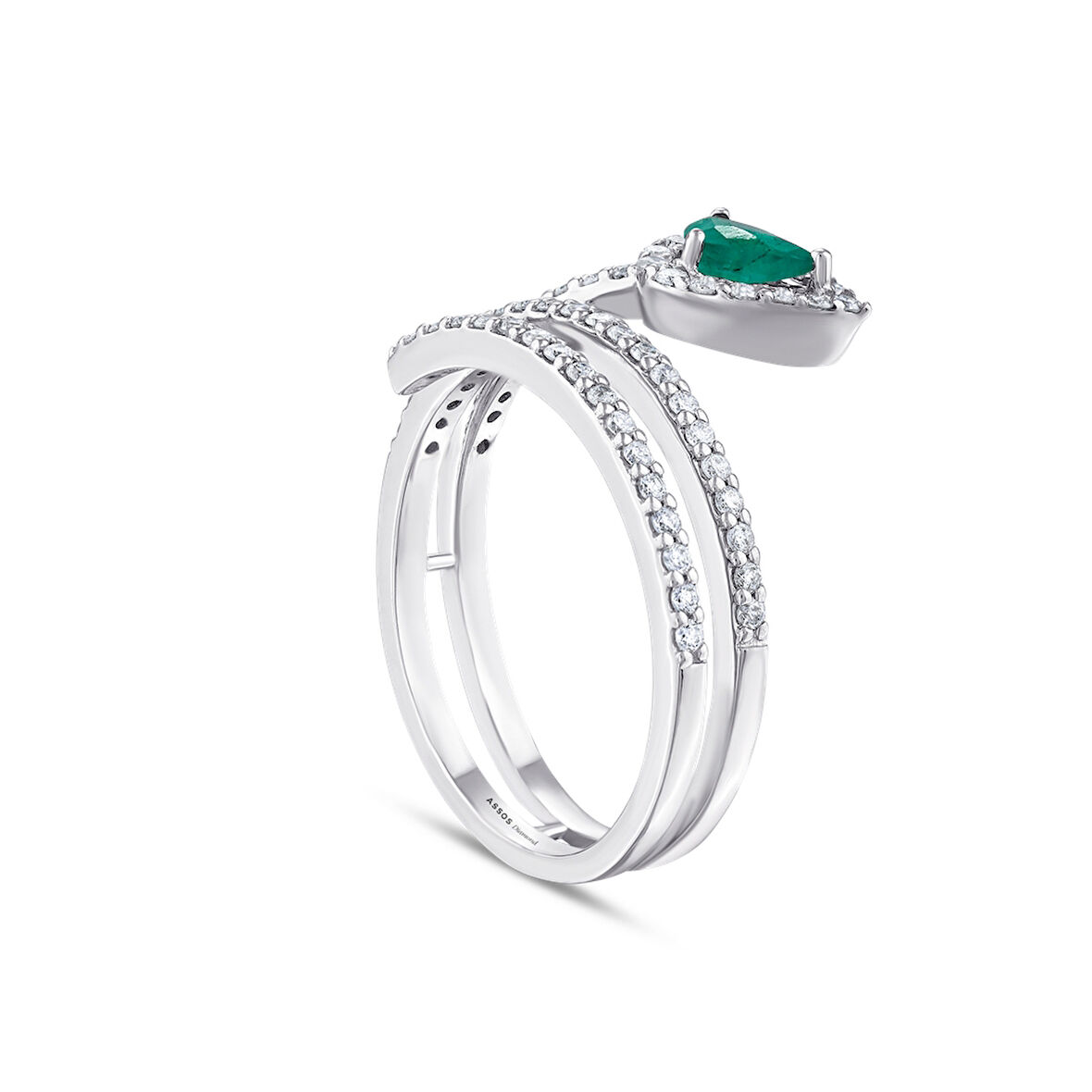 Zümrüt Taşlı Pırlanta Yüzük