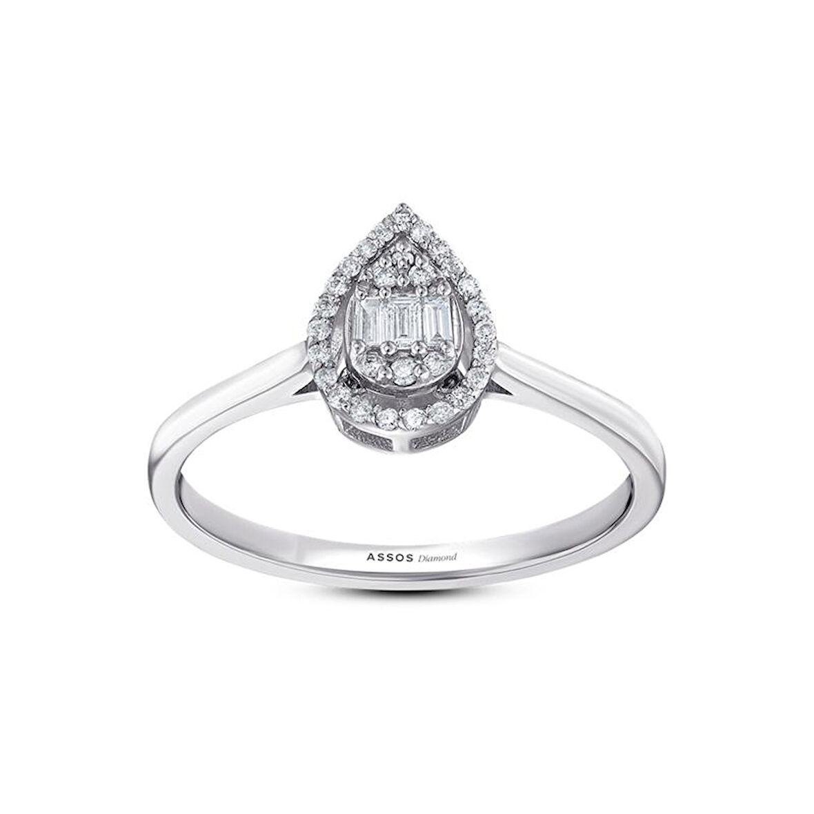 0.17 Karat Baget Taşlı Pırlanta Yüzük