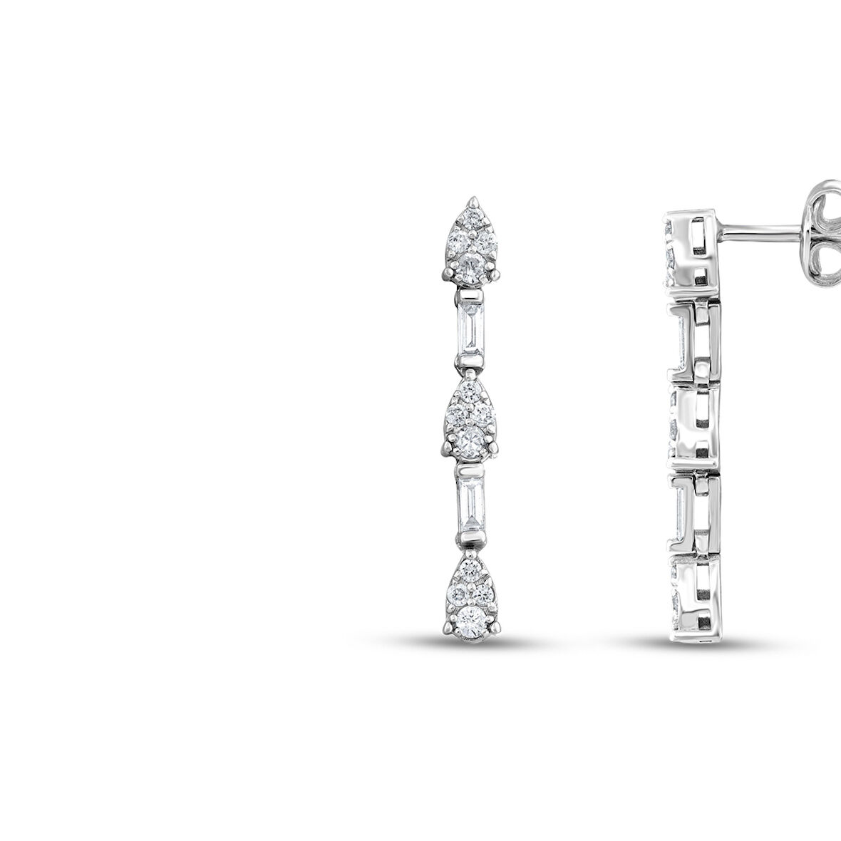 0.25 Karat Baget Taşlı Pırlanta Küpe