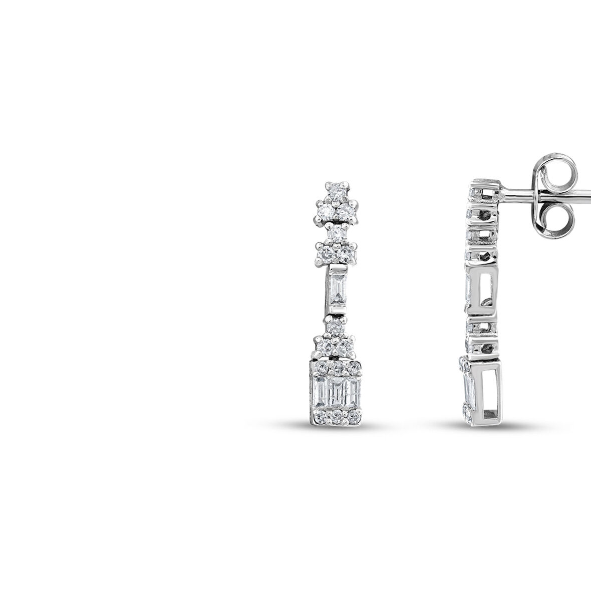 Baget Taşlı Pırlanta Küpe