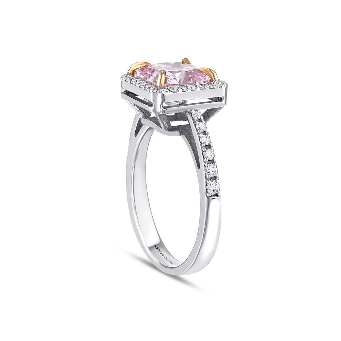 Pembe Topaz Taşlı Pırlanta Yüzük