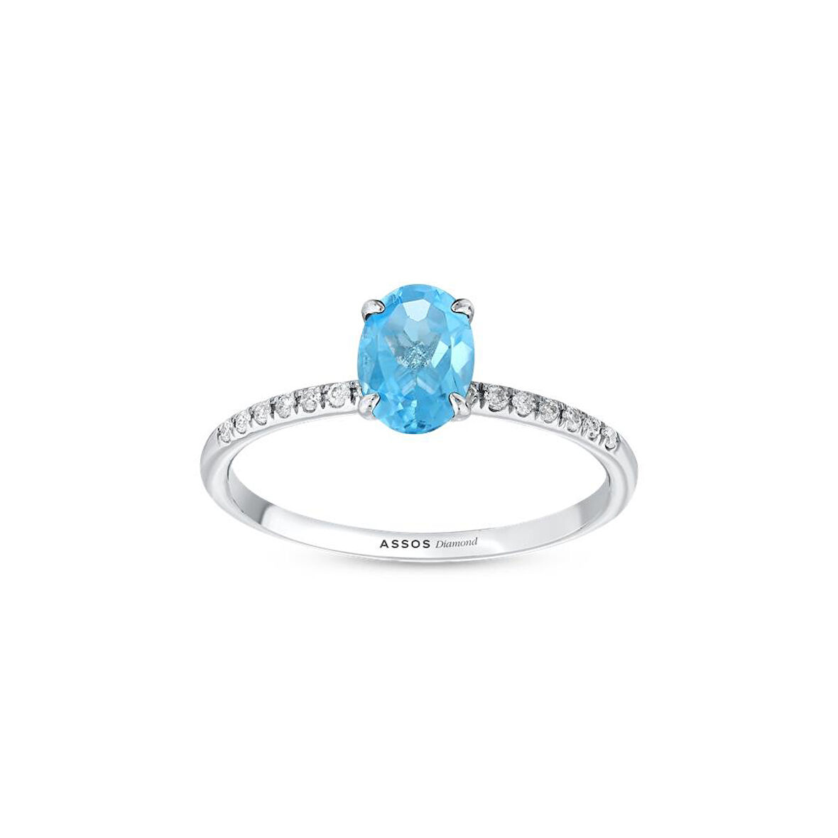 0.08 Karat Aquamarine Taşlı Pırlanta Yüzük
