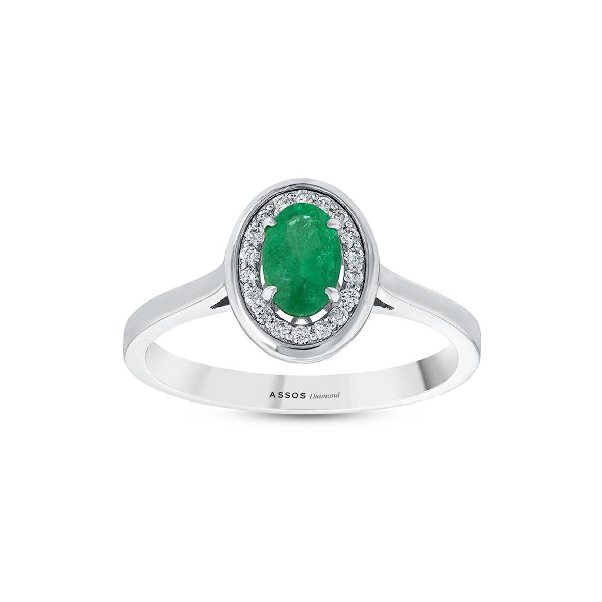 0.10 Karat Zümrüt Taşlı Pırlanta Yüzük