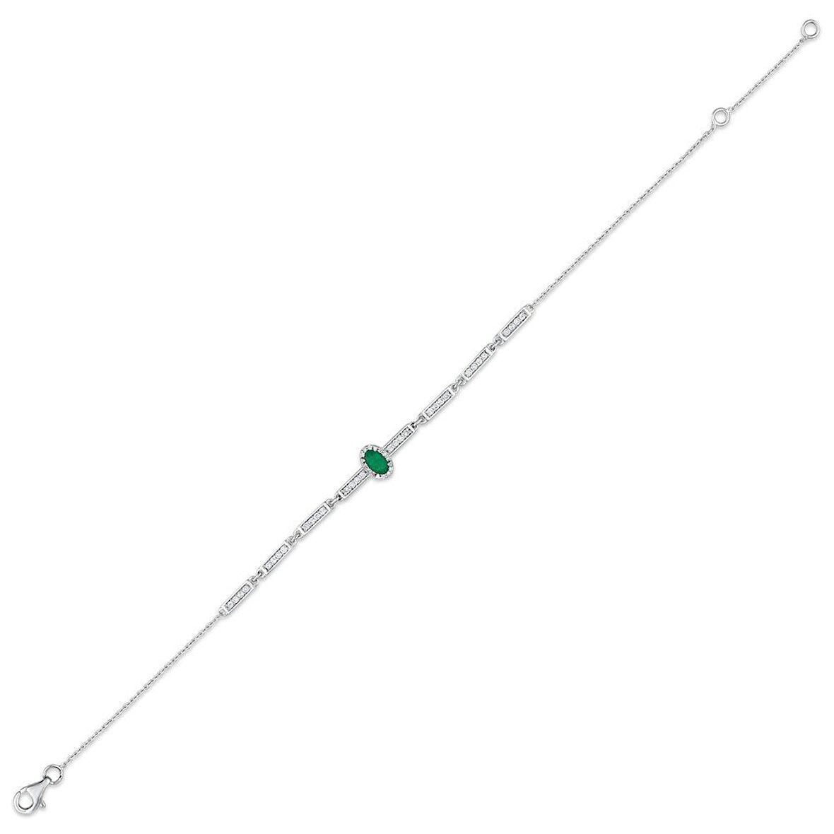 0.28 Karat Zümrüt Taşlı Pırlanta Bileklik