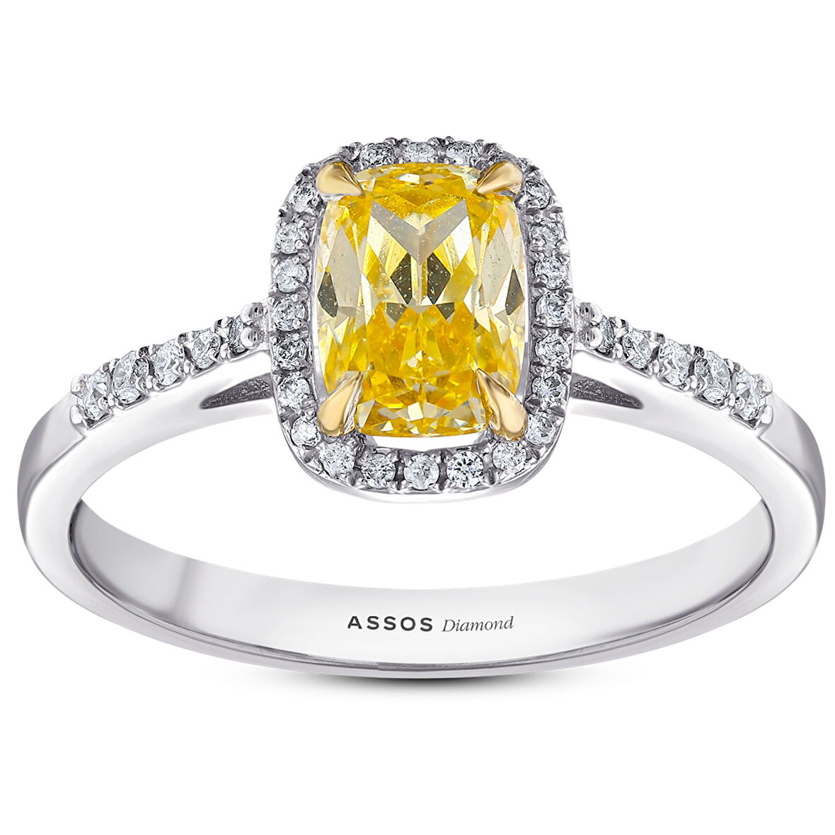 0.25 Karat Sarı Topaz Taşlı Pırlanta Yüzük