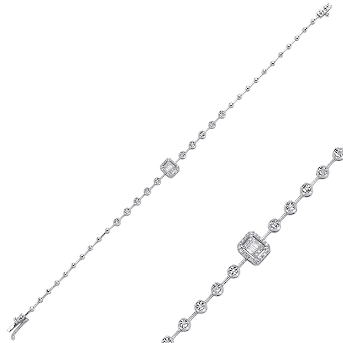 Baget Taşlı Pırlanta Bileklik