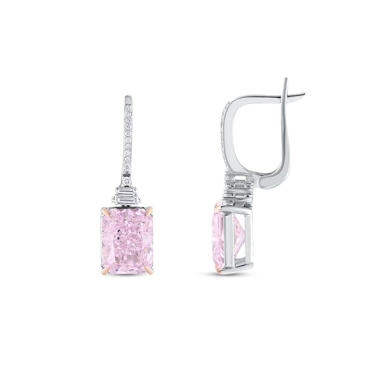 0.15 Karat Violet Taşlı Pırlanta Küpe