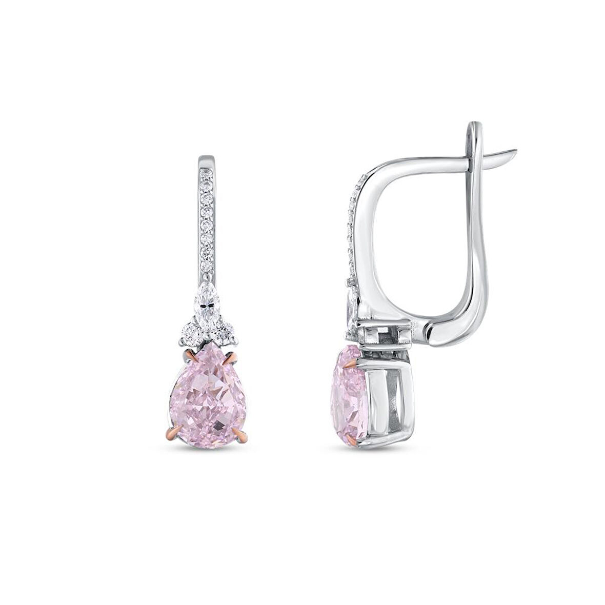 0.18 Karat Violet Taşlı Pırlanta Küpe