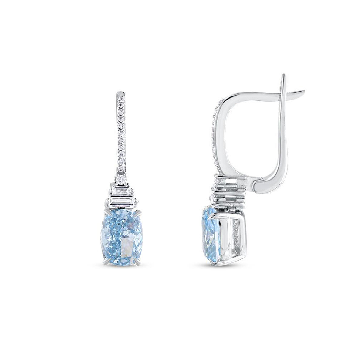 0.17 Karat Violet Taşlı Pırlanta Küpe